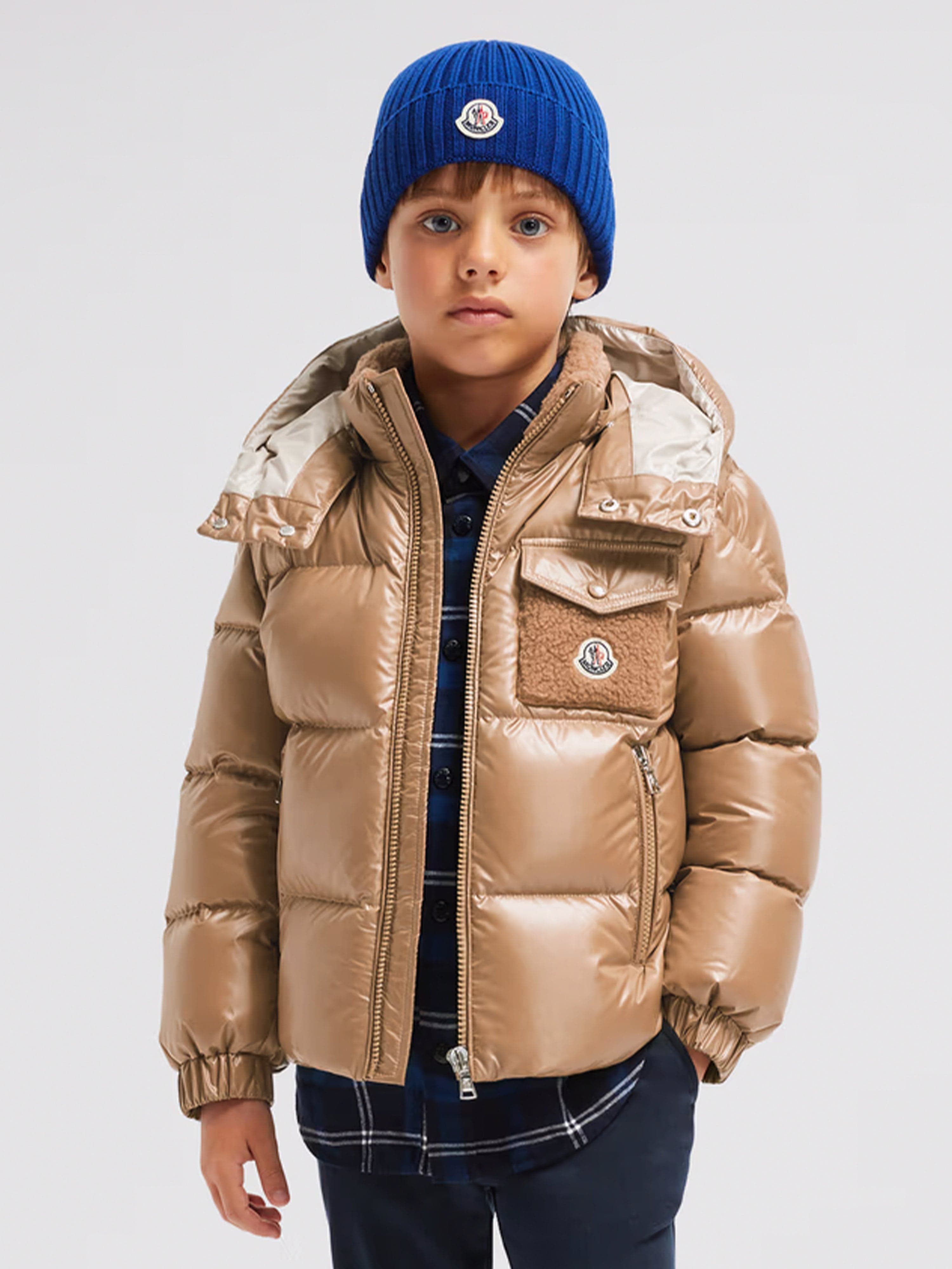 Moncler Enfant Boys Down Padded Yule Jacket in Beige Sale Browse