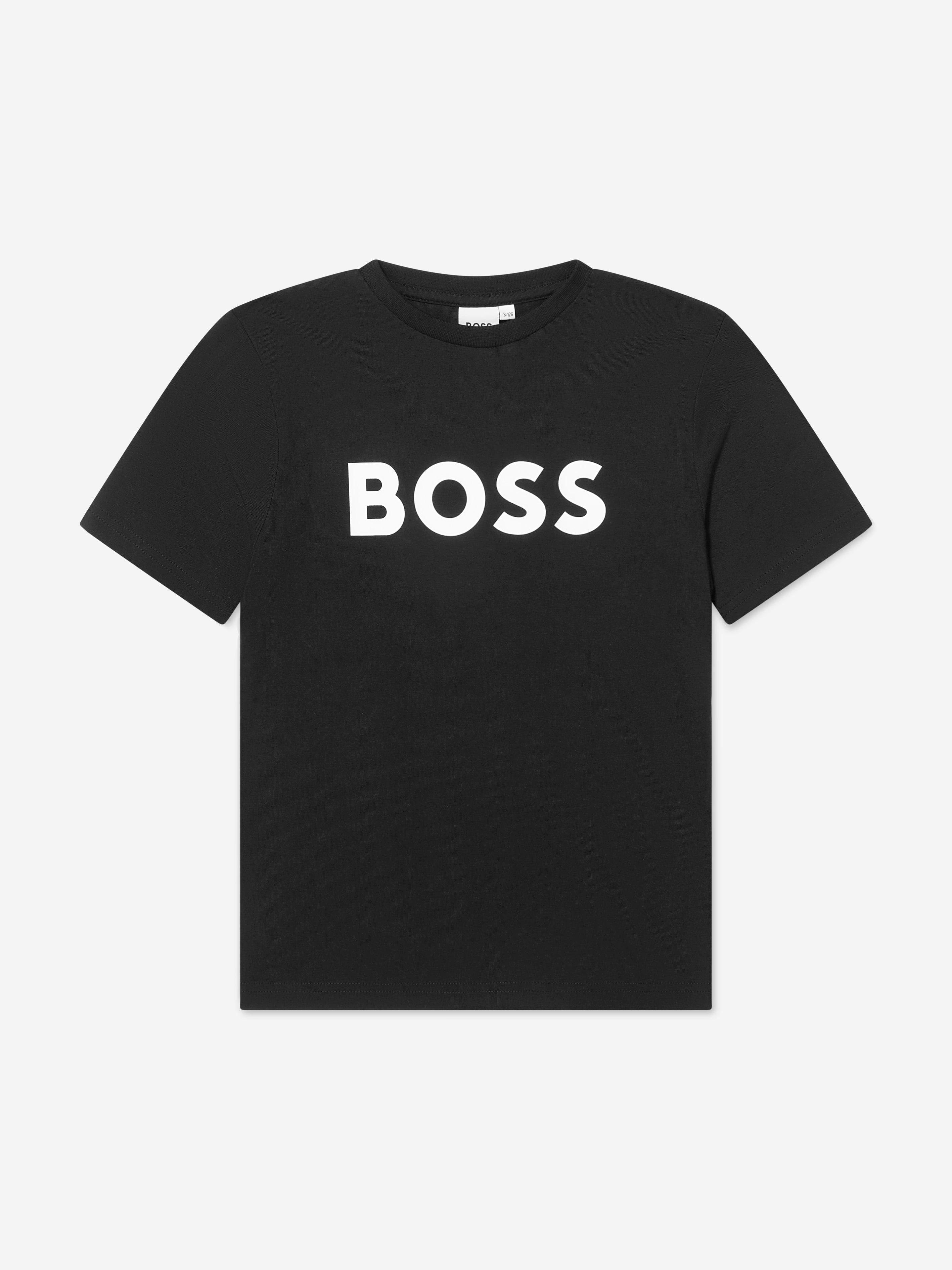 BOSS Boys Logo T-Shirt in Black Huge Surprise Cheap Pice