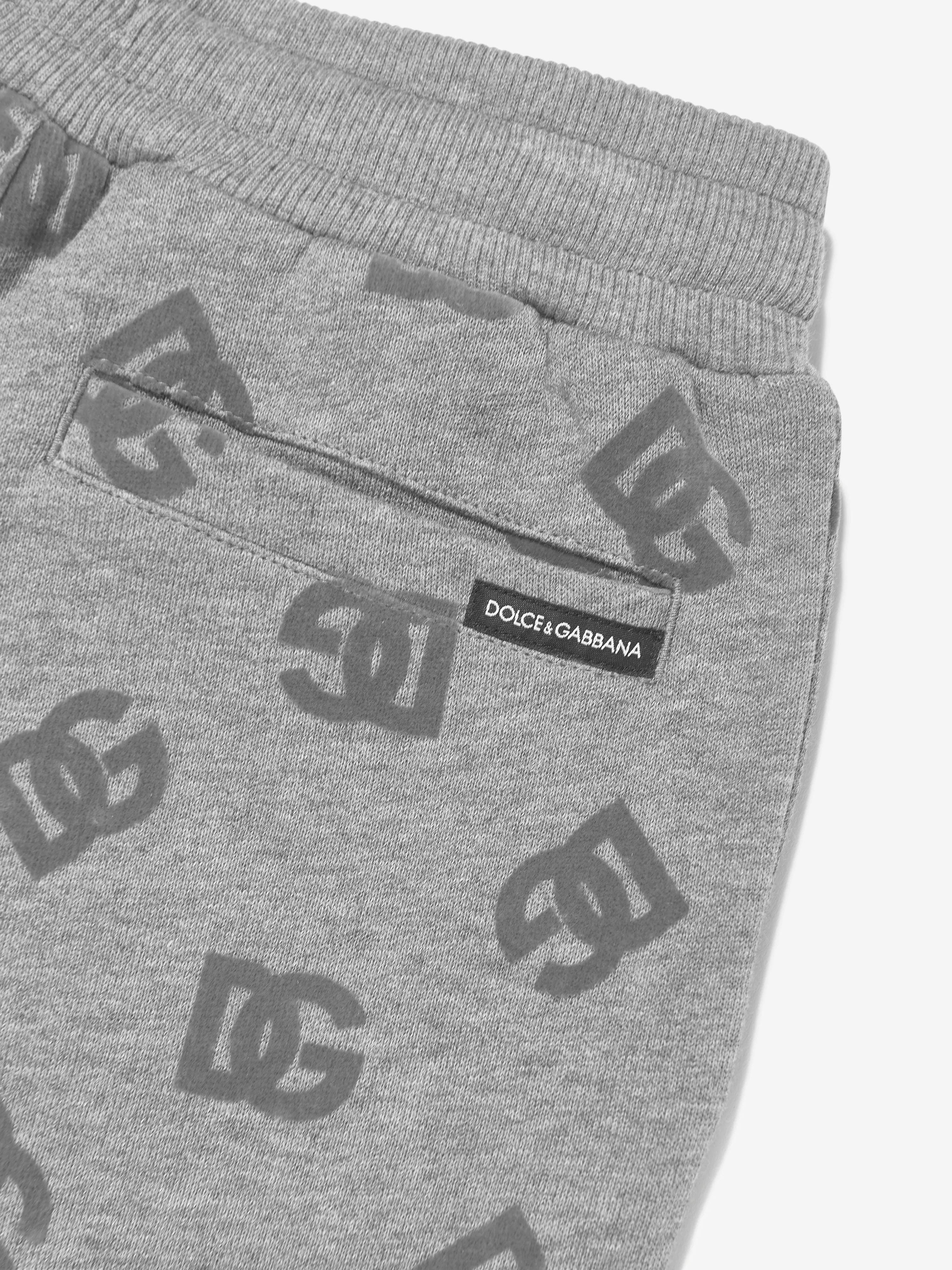 Dolce & Gabbana Boys DG Logo Joggers in Grey For Nice Cheap Price
