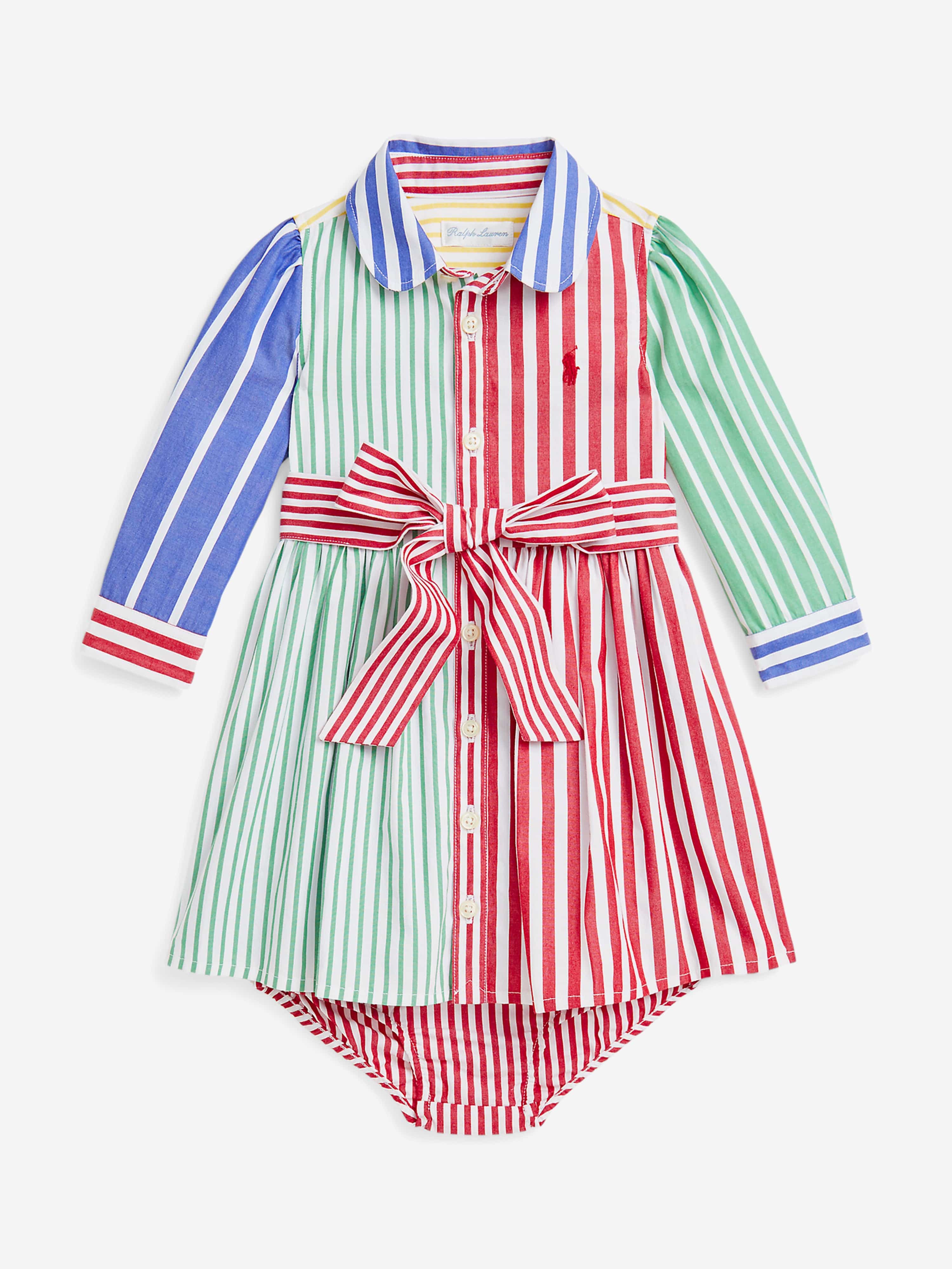 Baby Girls Striped Shirt Dress in Multicolour Free Shipping Low Cost