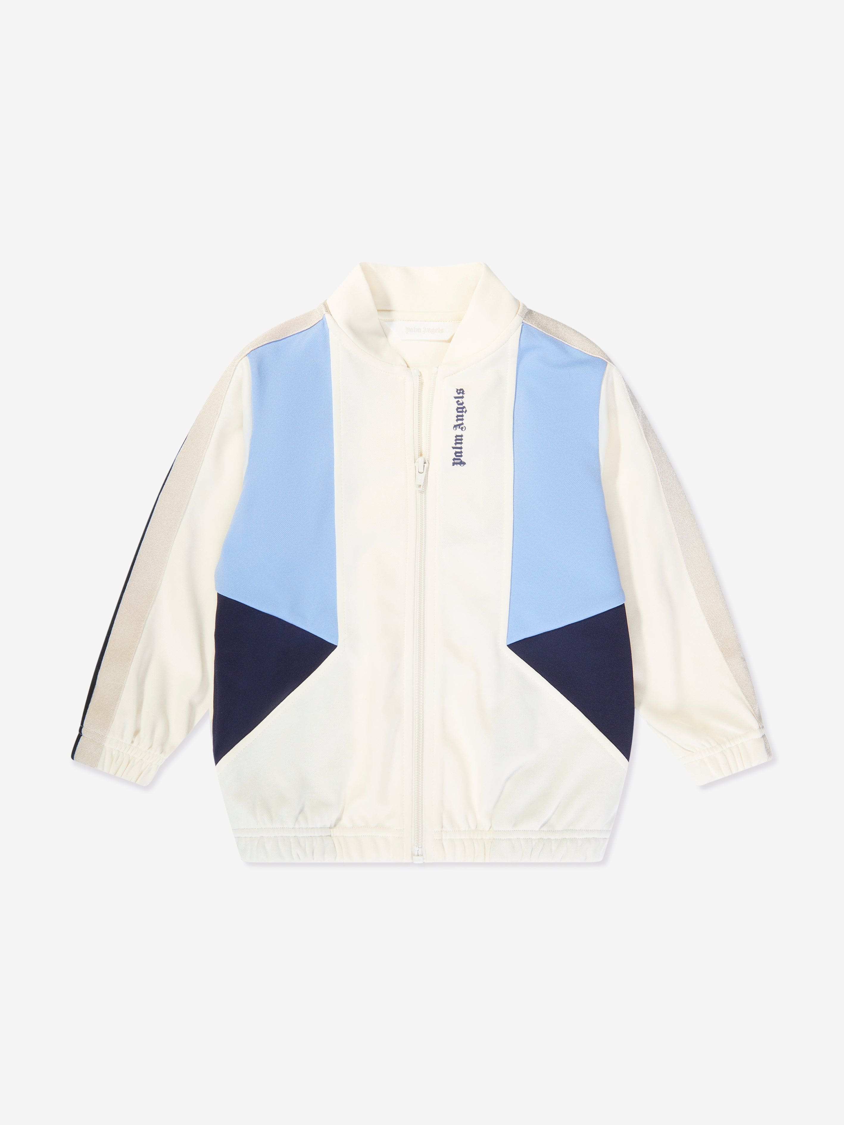 Palm Angels Boys Colourblock Track Jacket in White Fashionable Online