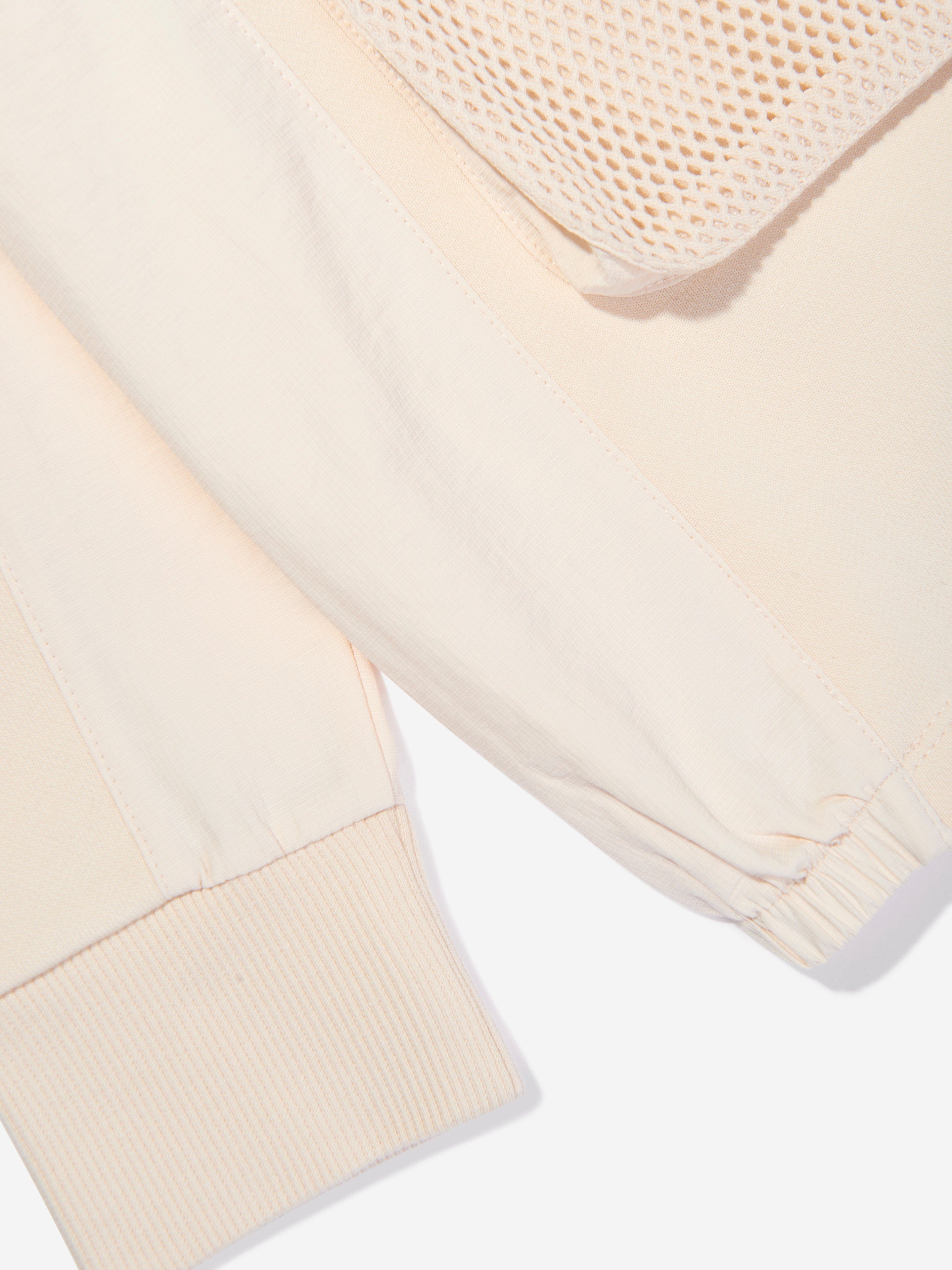 Emporio Armani Boys Half Zip Pocket Sweatshirt in Beige Sale Genuine