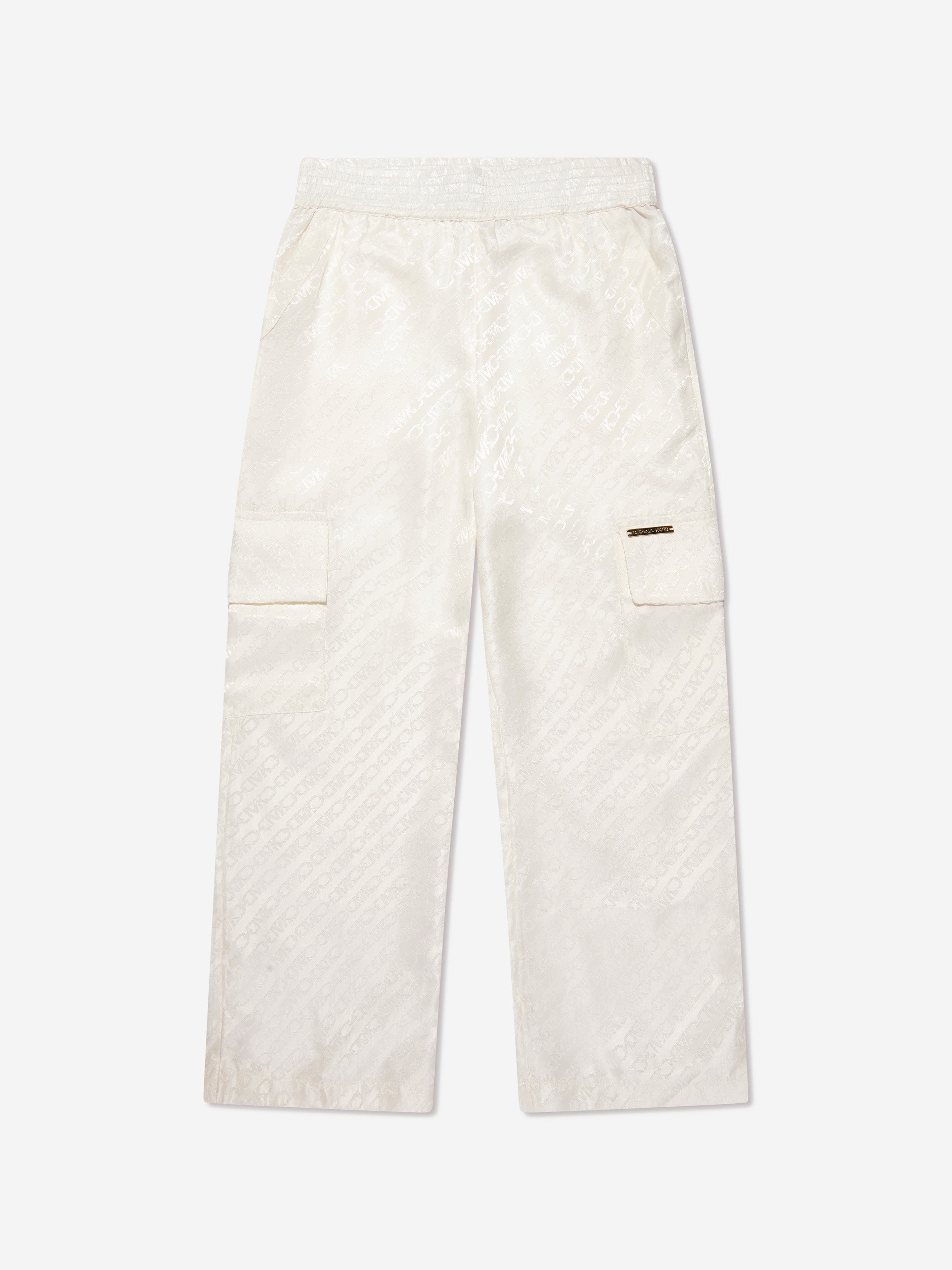 Michael Kors Girls Jacquard Satin Trousers in Ivory Ebay Online