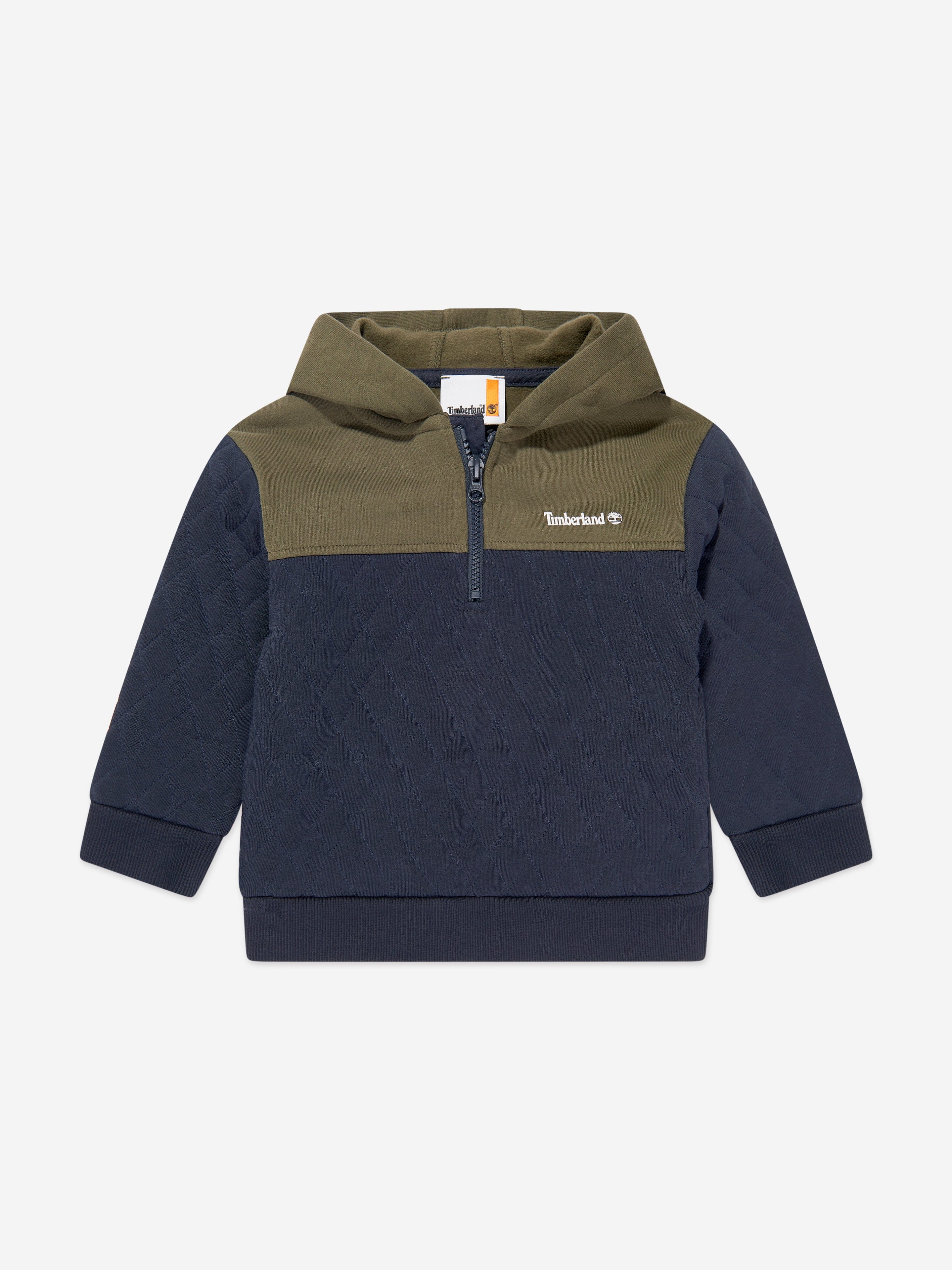 Timberland Boys Quilted Hooded Sweatshirt in Navy Outlet Shop Offer