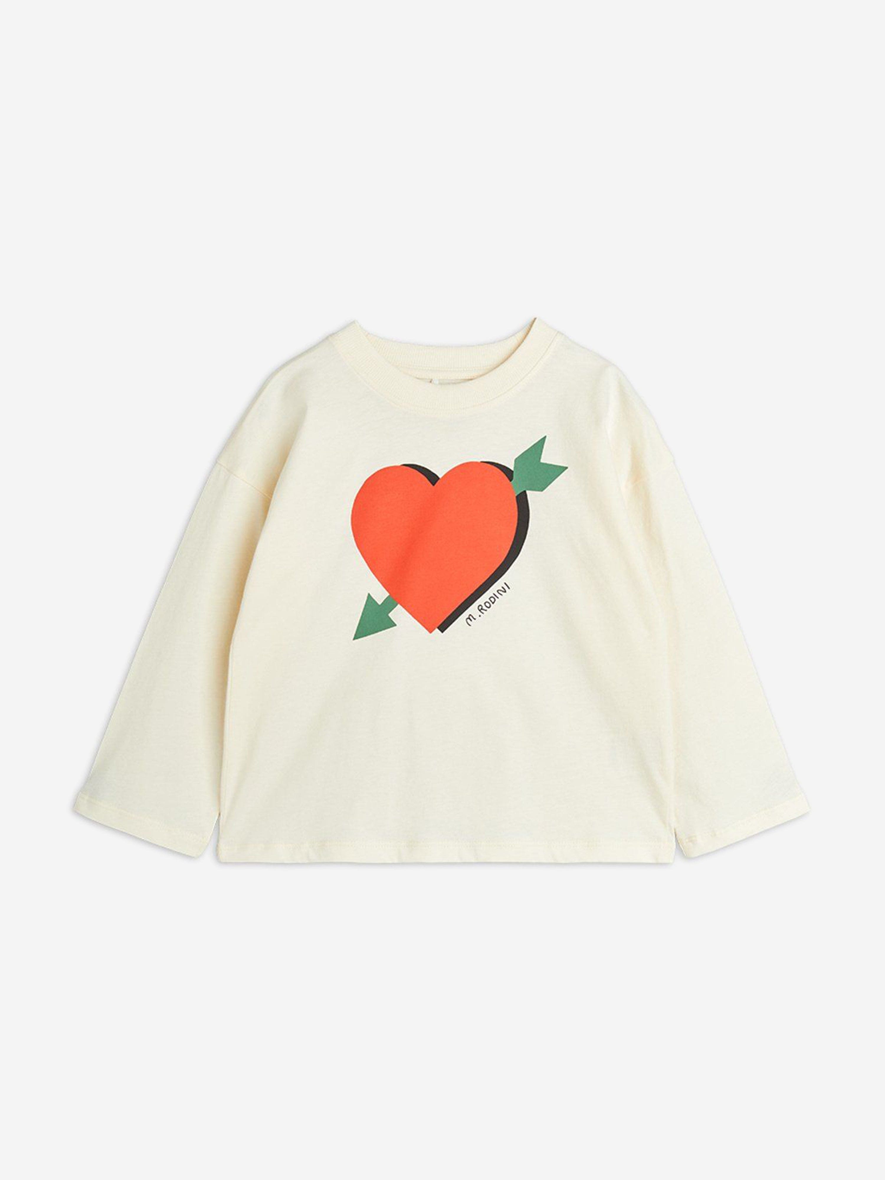 Girls Arrowed Heart Long Sleeve T-Shirt in Ivory Cheap 2025 Newest