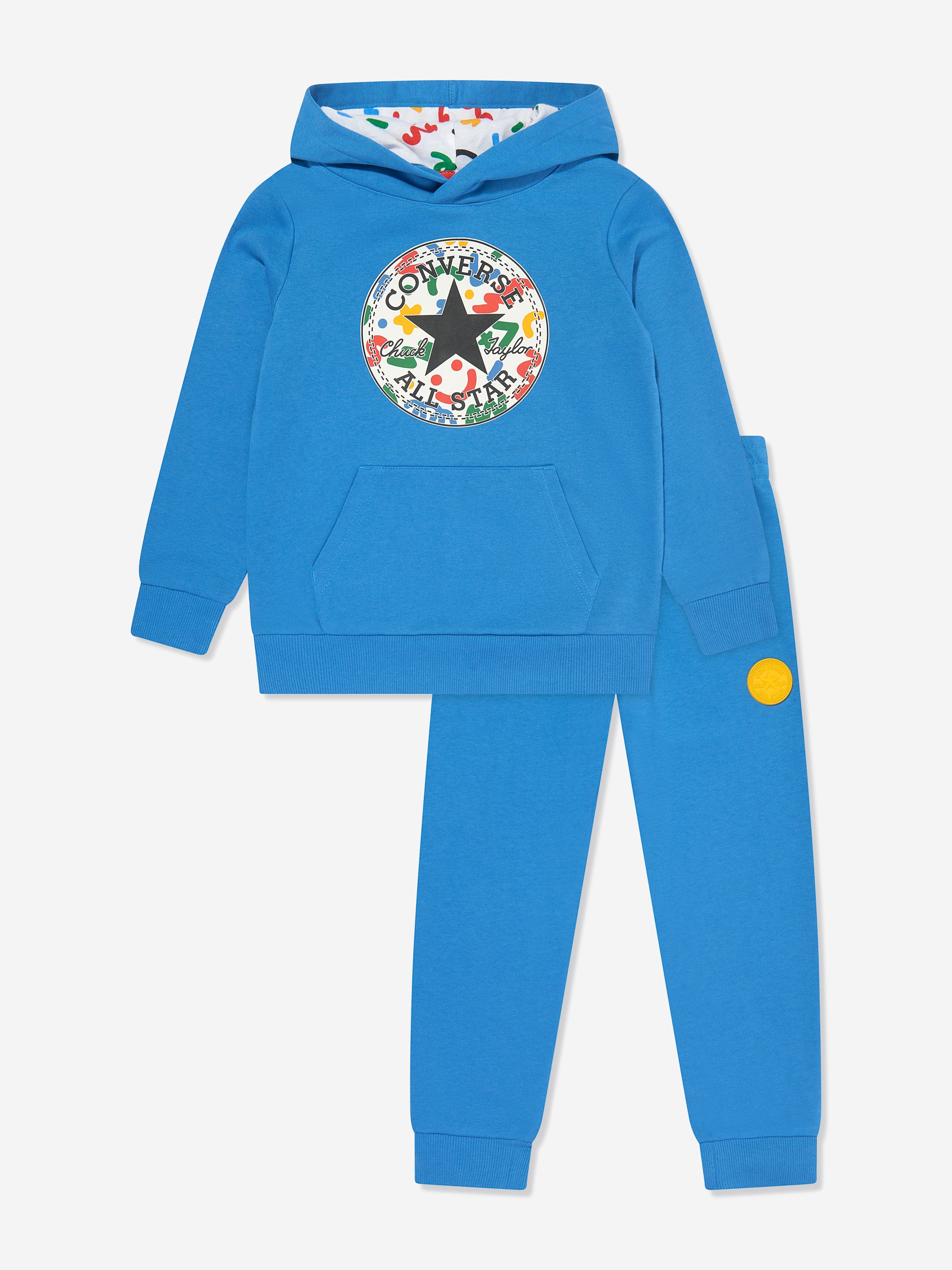 Converse Boys Squiggle Pattern Hoodie And Jogger Set in Blue Wiki Cheap Pice