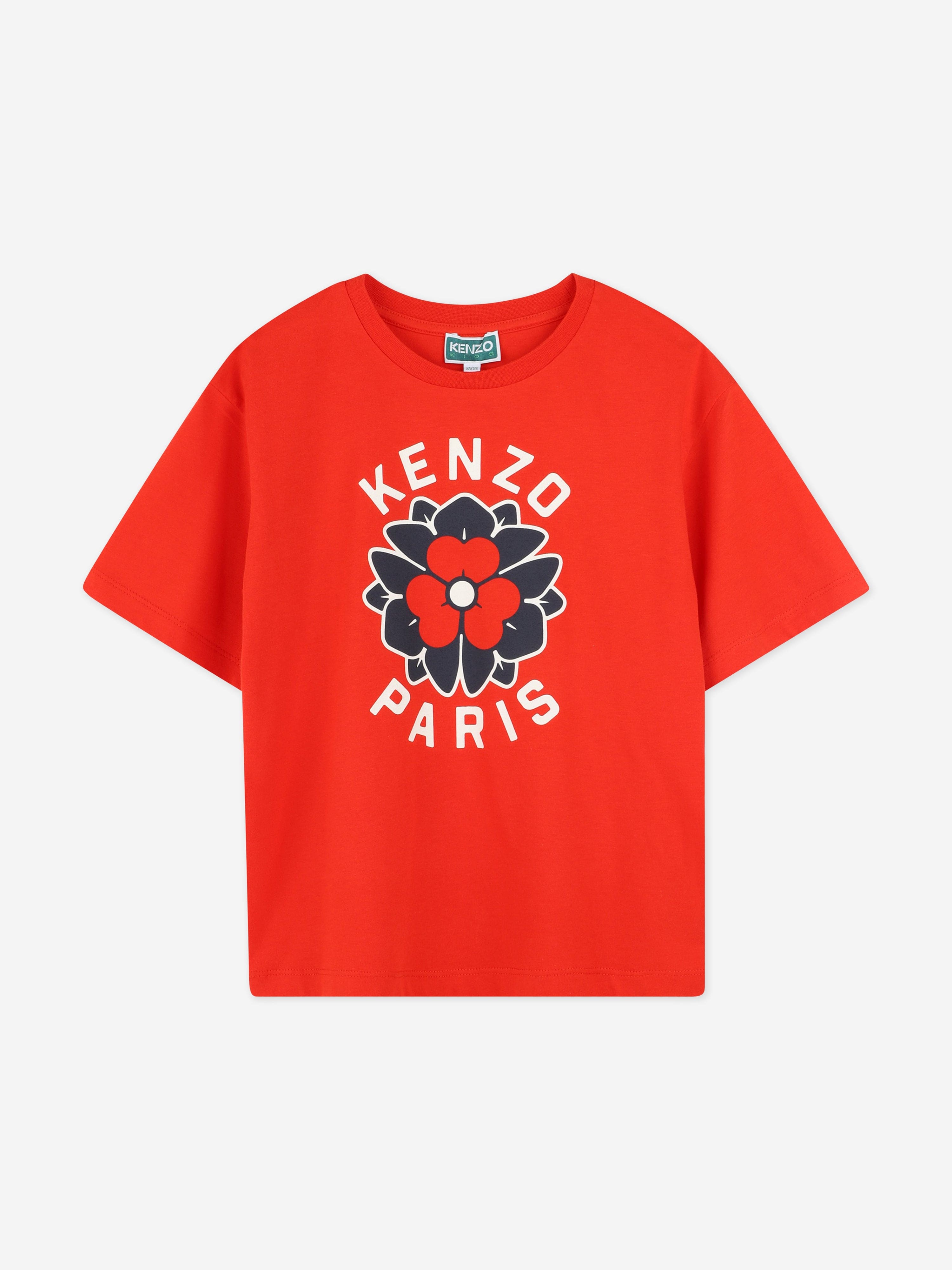 Girls Boke Flower T-Shirt in Red Cheap Sale 100% Guaranteed
