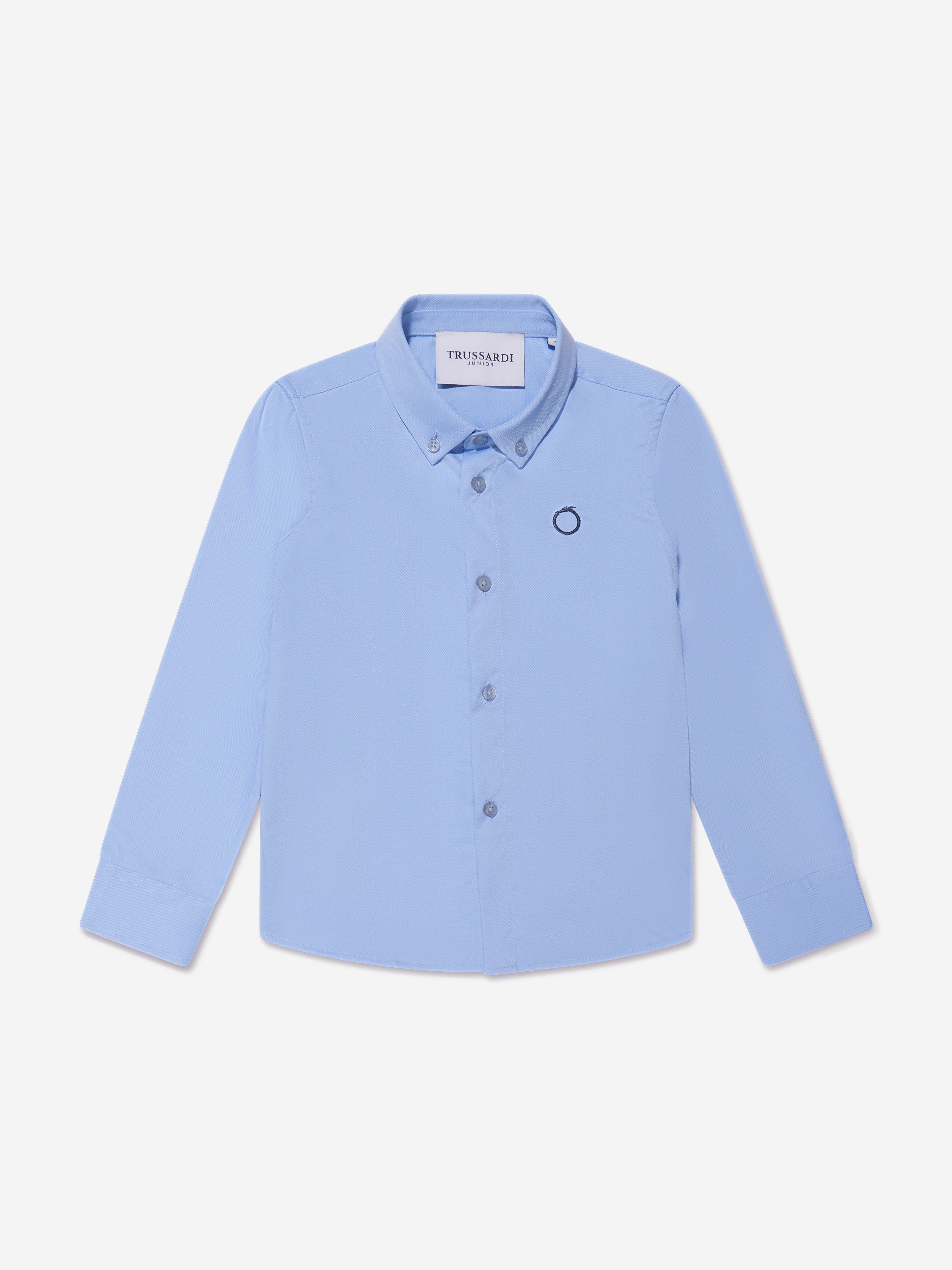 Trussardi Boys Barlog Shirt in Blue Outlet Newest
