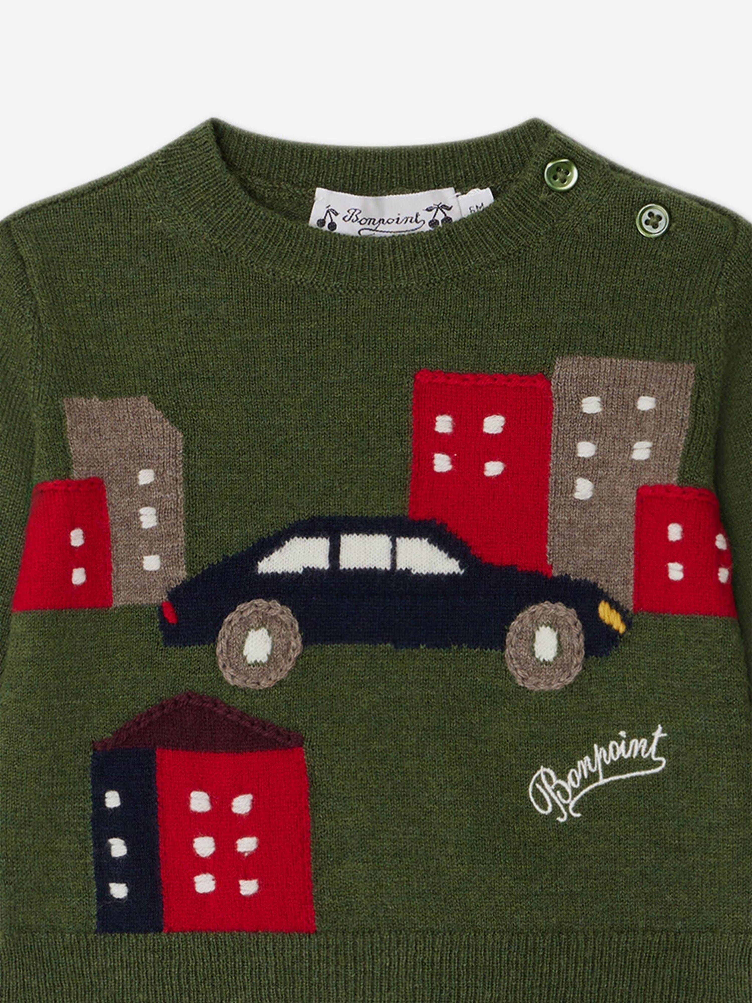 Bonpoint Baby Boys Almire Jumper in Green Clearance Shop