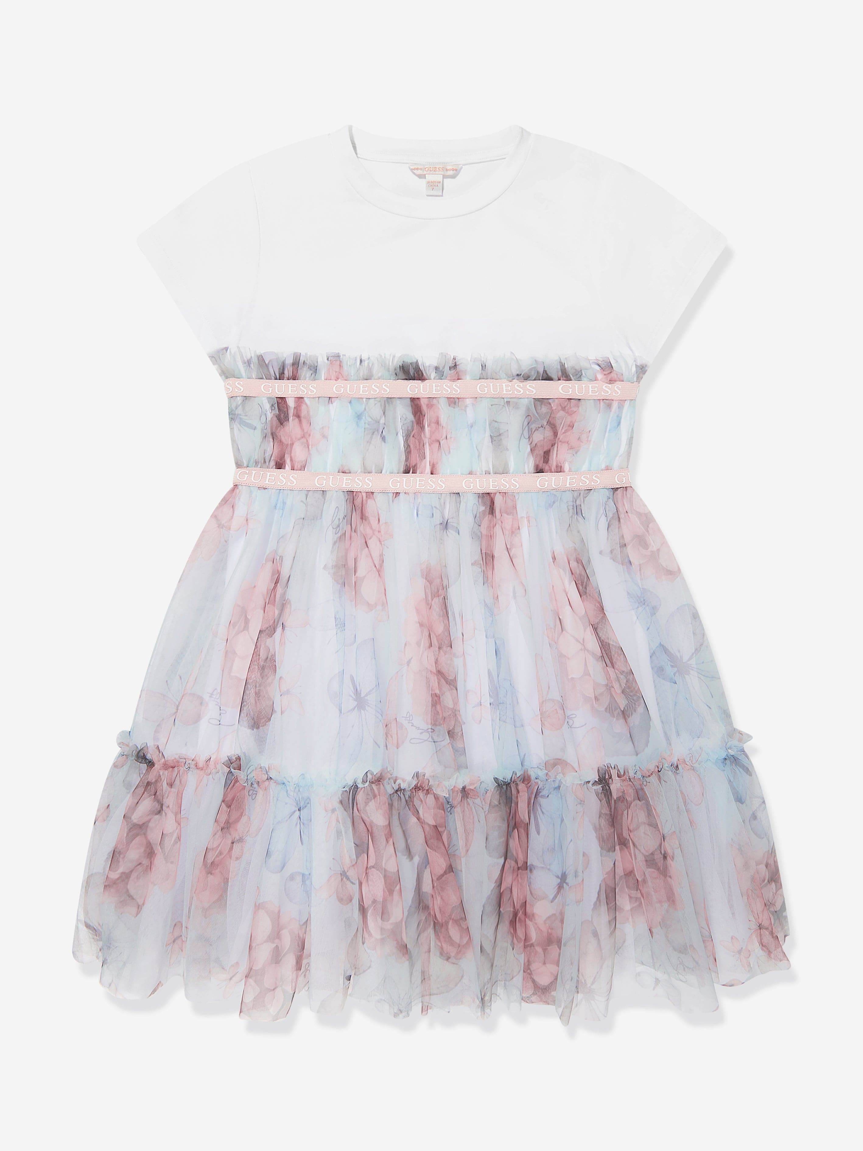 Girls Butterly Collage Dress in Blue Clearance Online
