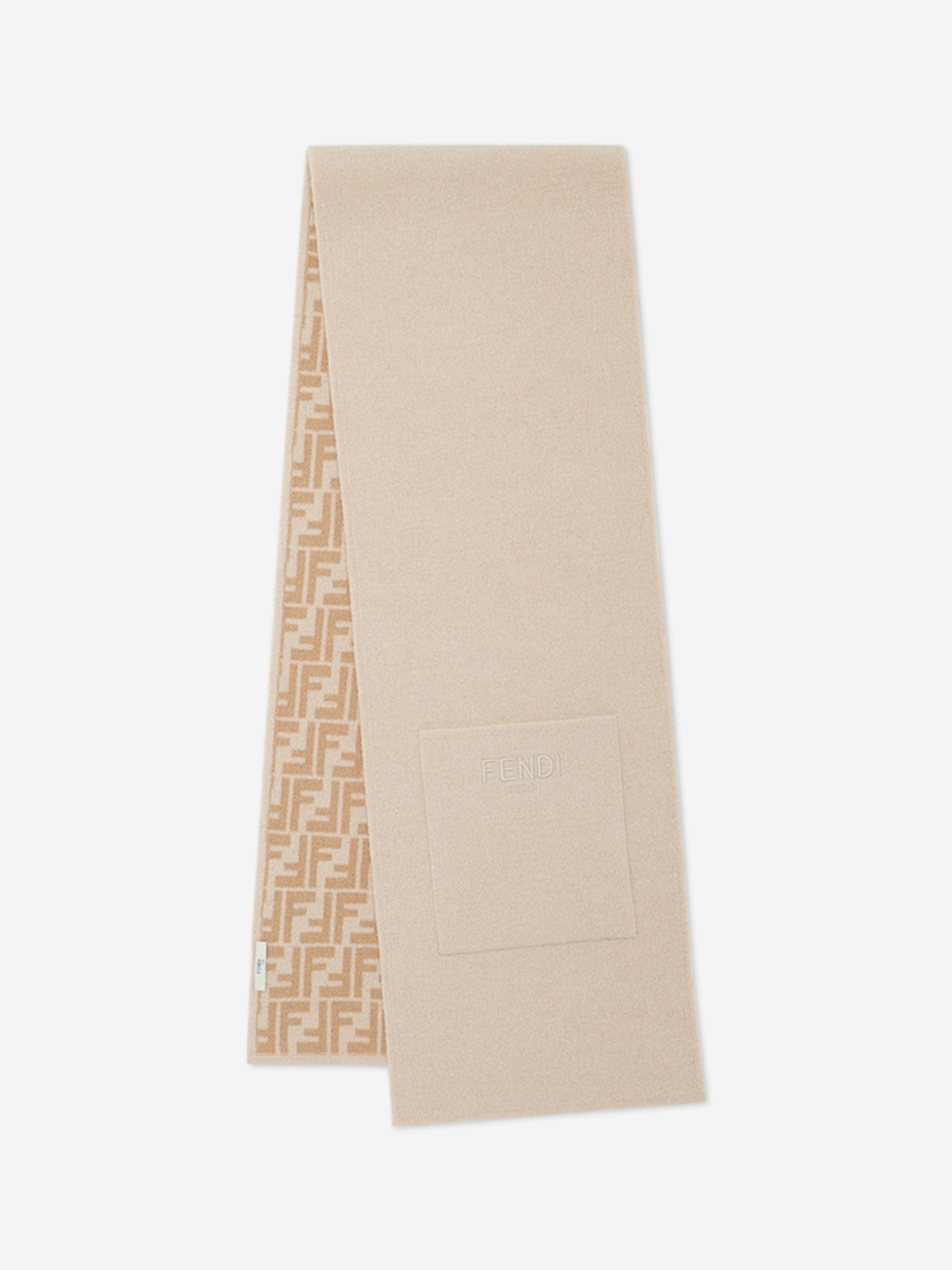 Kids Wool FF Reversible Scarf in Beige Outlet Find Great