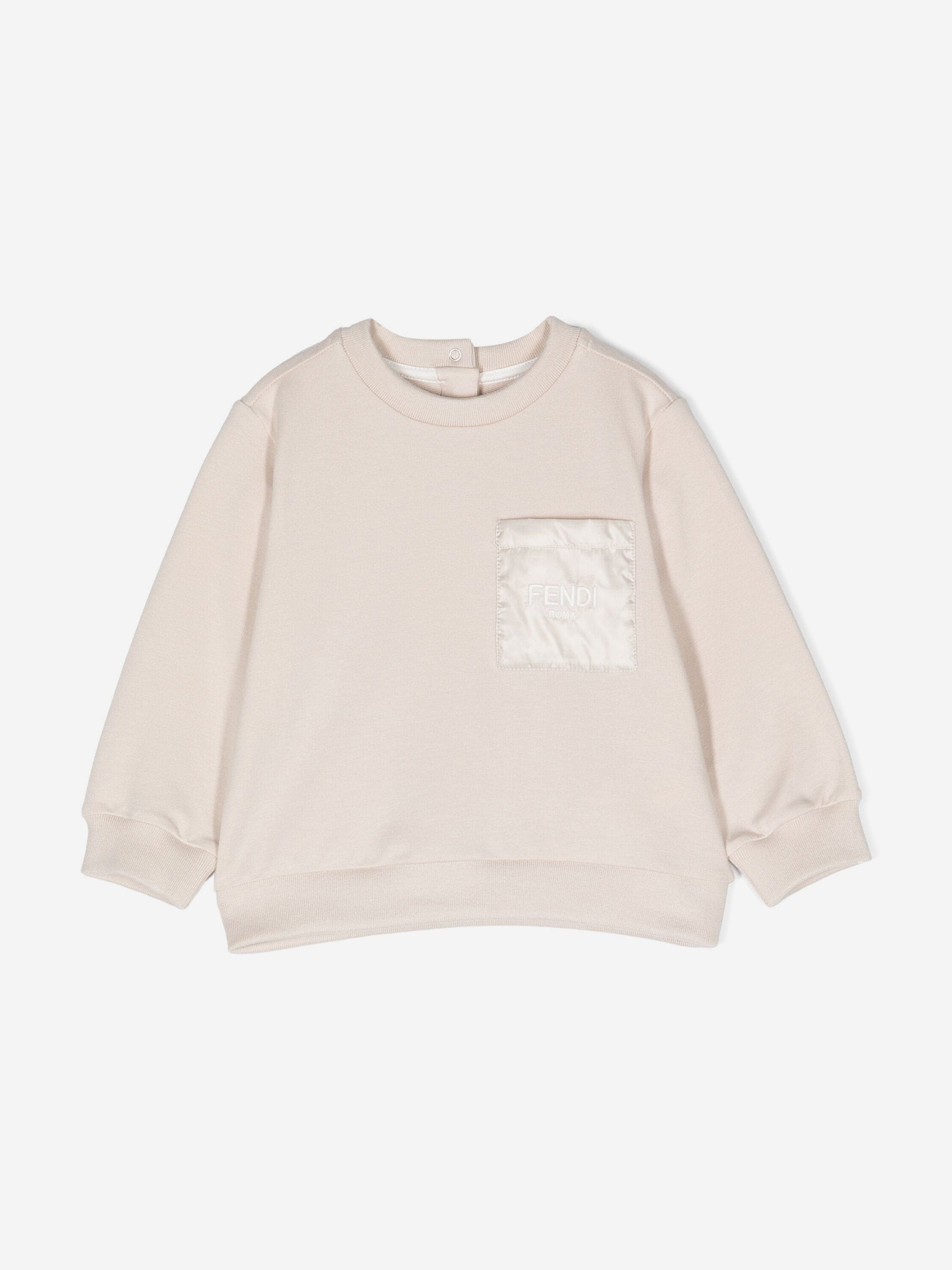 Fendi Baby Logo Sweatshirt in Beige Outlet Online Shop