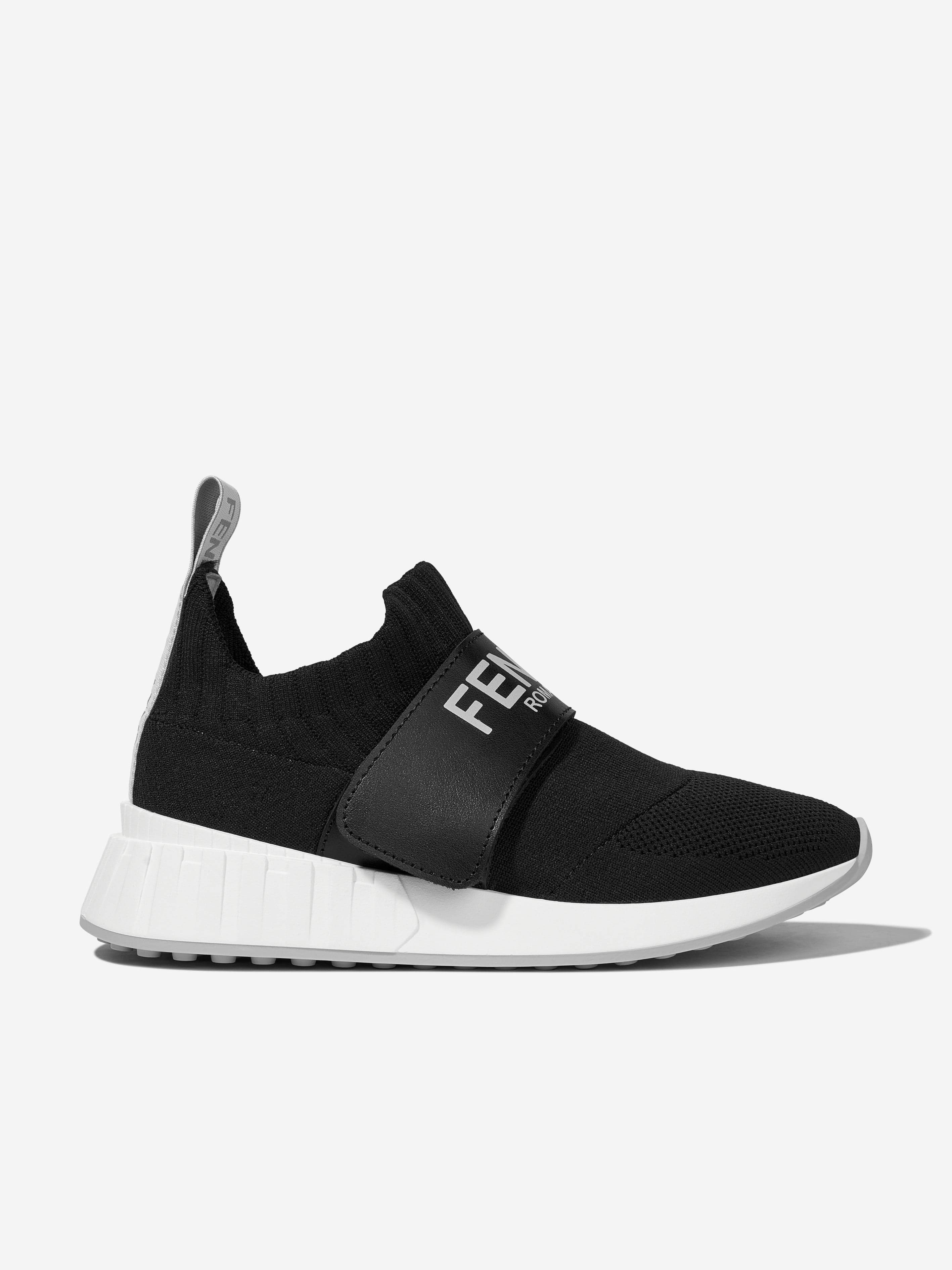 Fendi Kids Logo Slip On Trainers in Black Low Pice Cheap Online