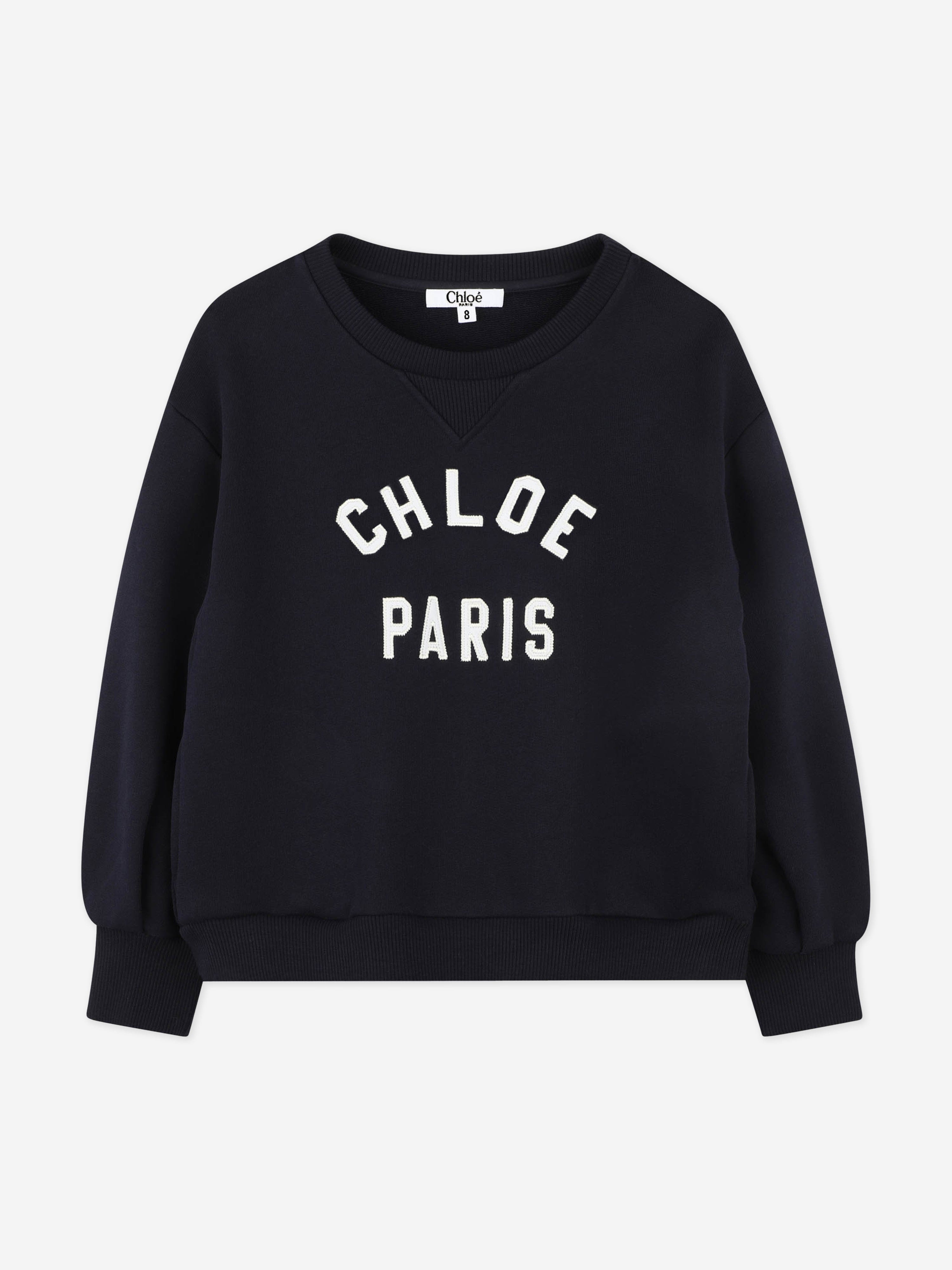 Chlo¨¦ Girls Paris Logo Sweatshirt in Navy Exclusive Online