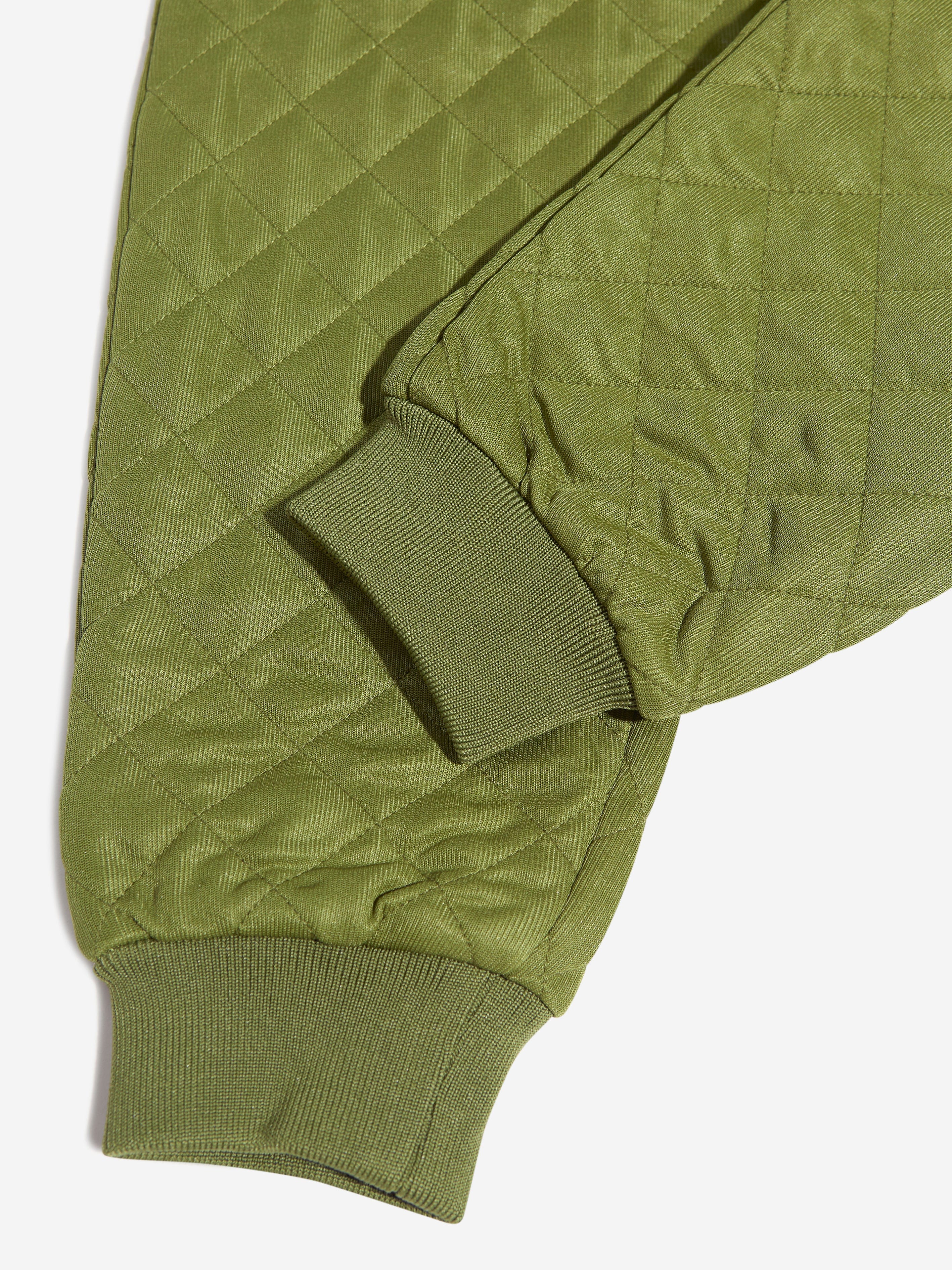 Moschino Boys Quilted Joggers in Green Sale Big Discount