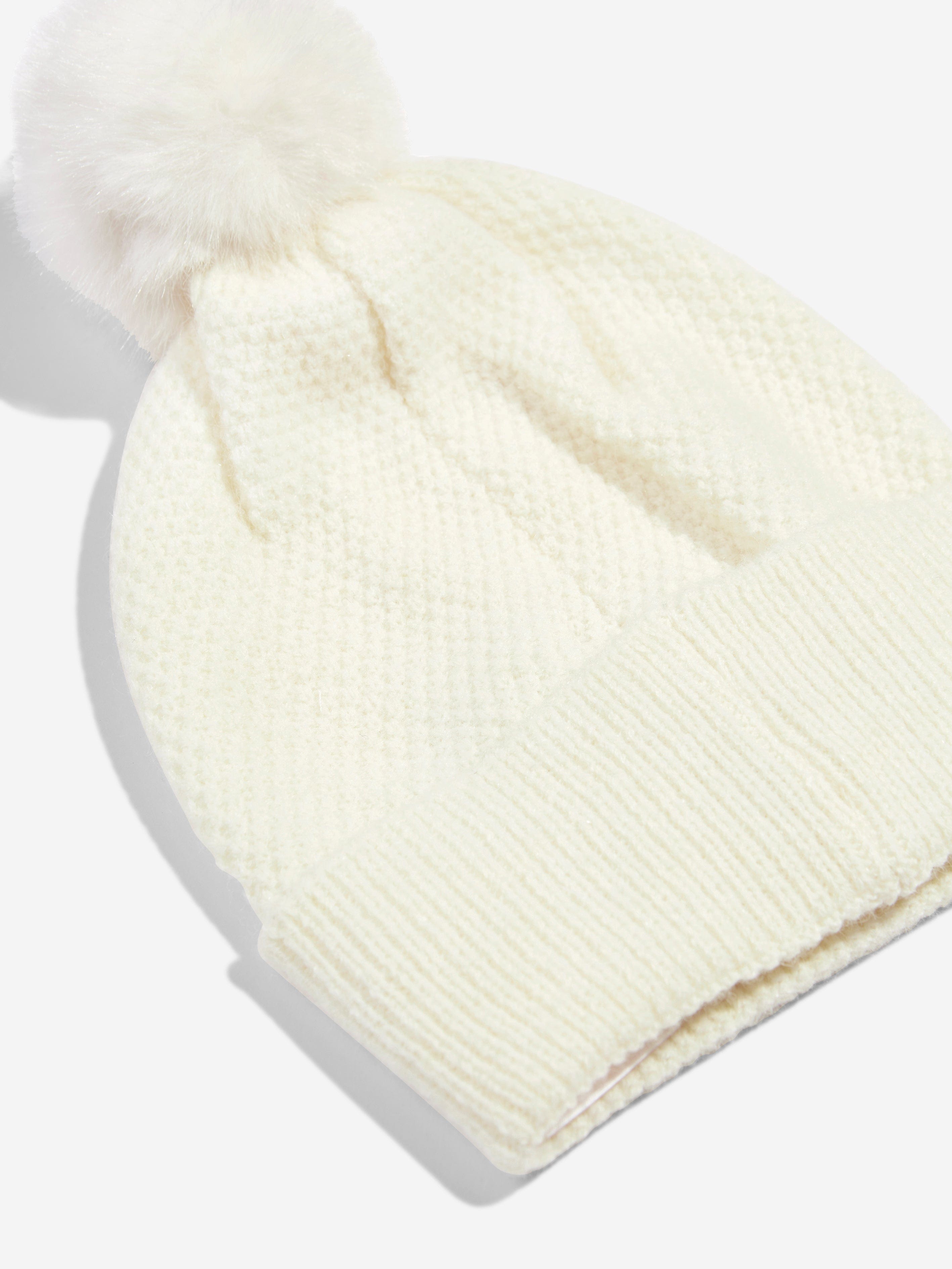 Michael Kors Girls Logo Pull On Hat in Cream Cheap Get To Buy