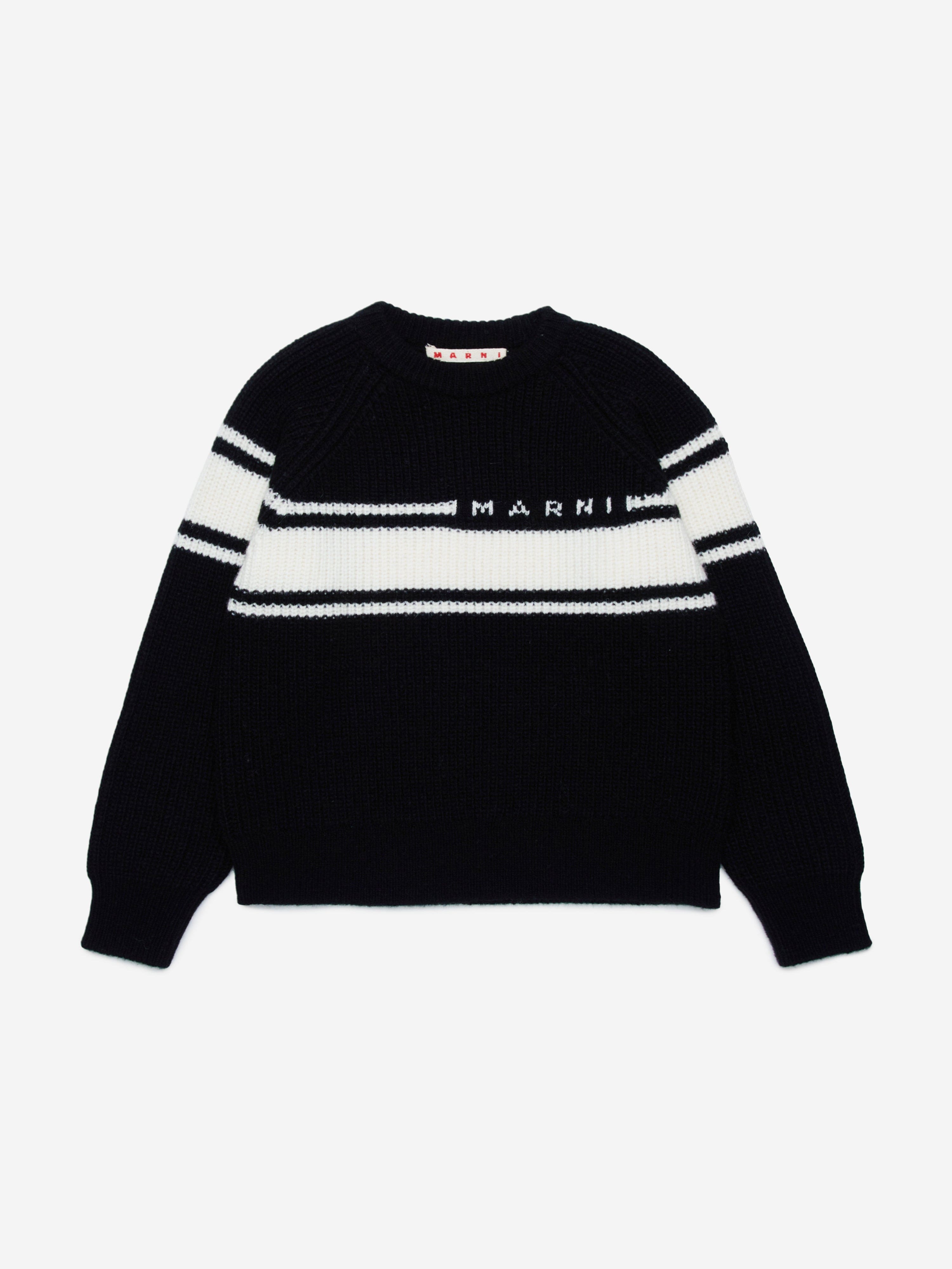 MARNI Kids Striped Jumper in Black Sale Cheap Online