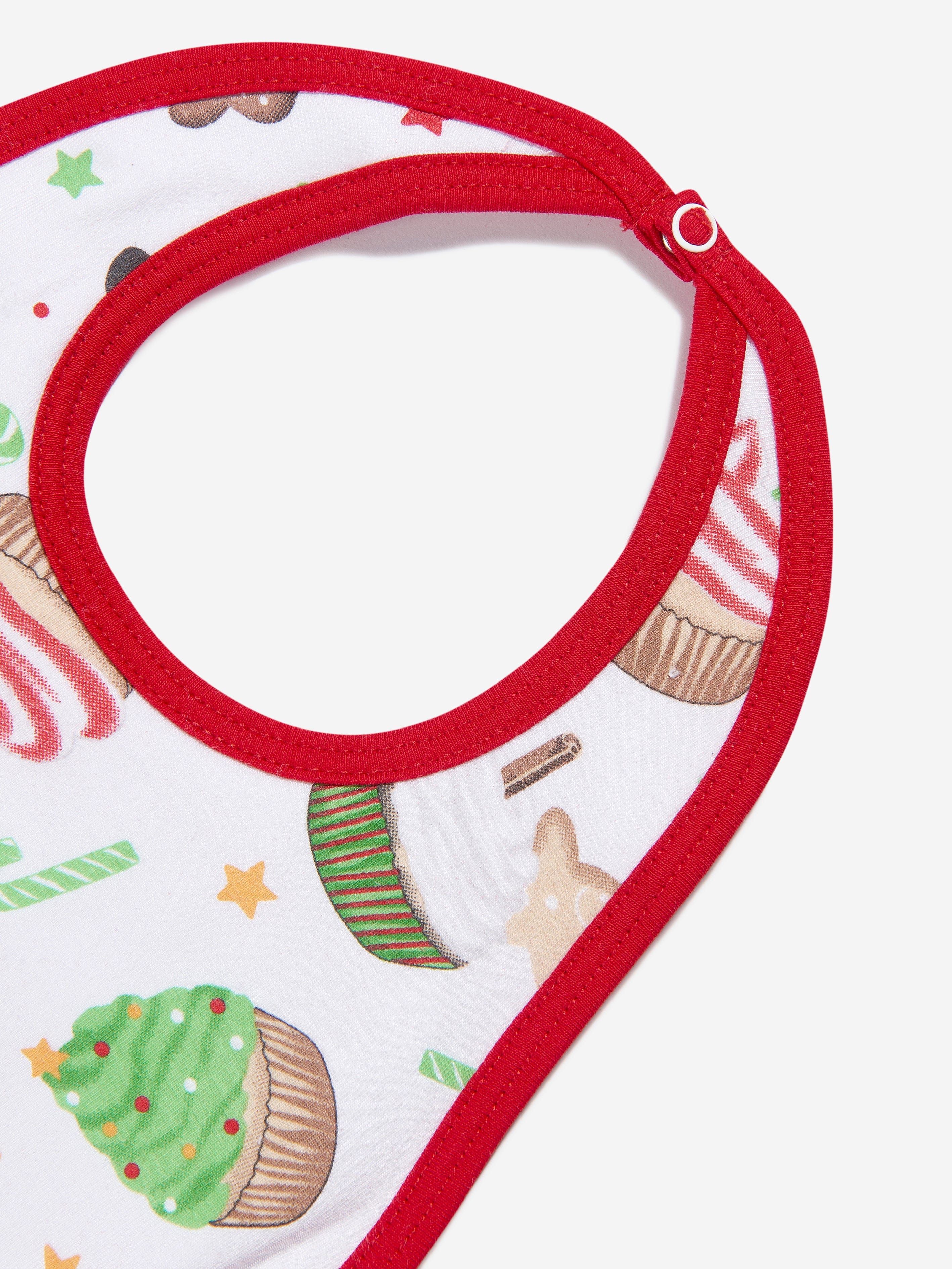 Magnolia Baby Baby Festive Cupcakes Bib in White Free Shipping Cheap Pice