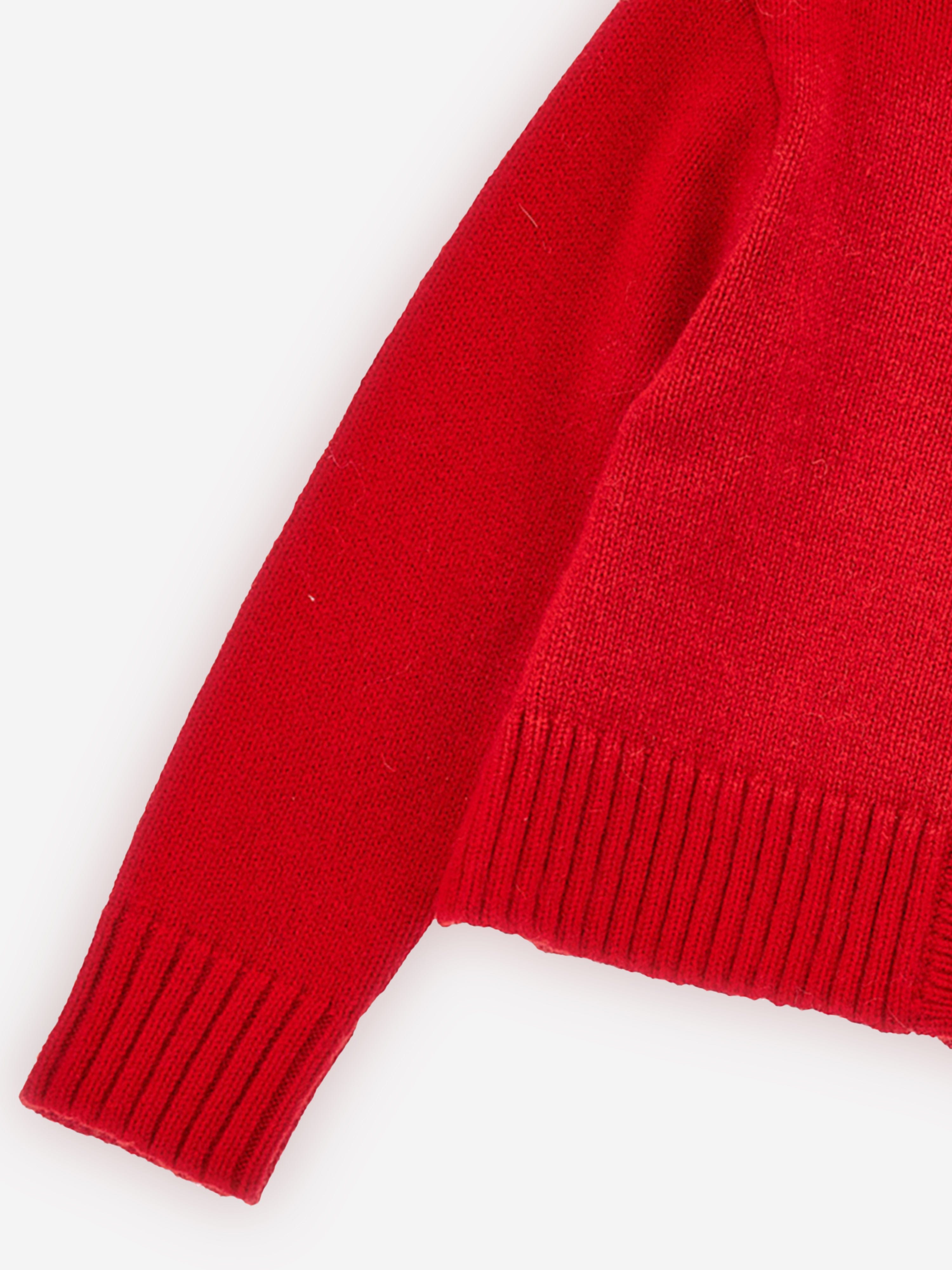 Monnalisa Baby Girls Wool Knitted Cardigan in Red Get Authentic For Sale