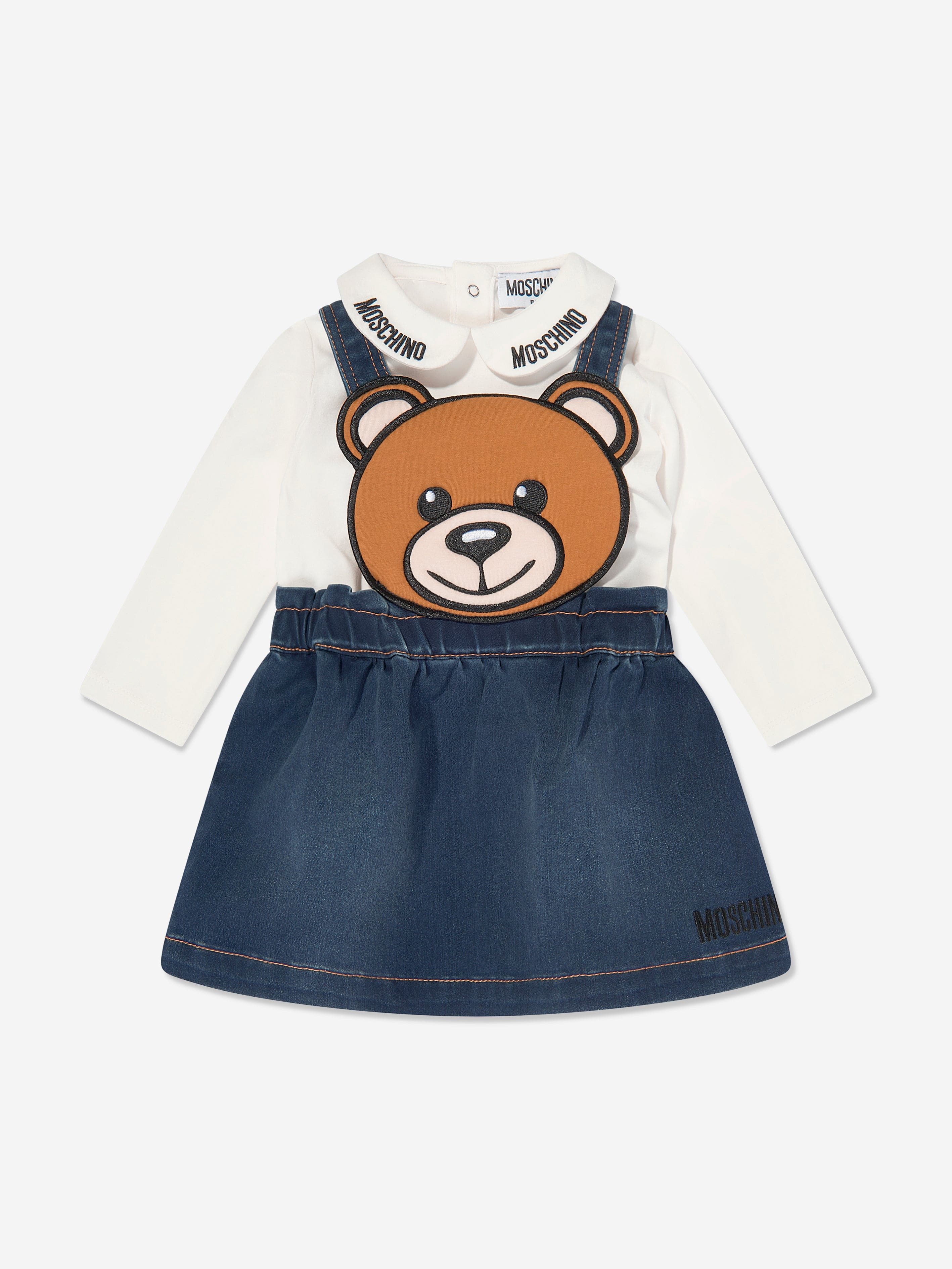 Moschino Baby Girls Bear Skirt Set in Ivory Clearance 100% Guaranteed