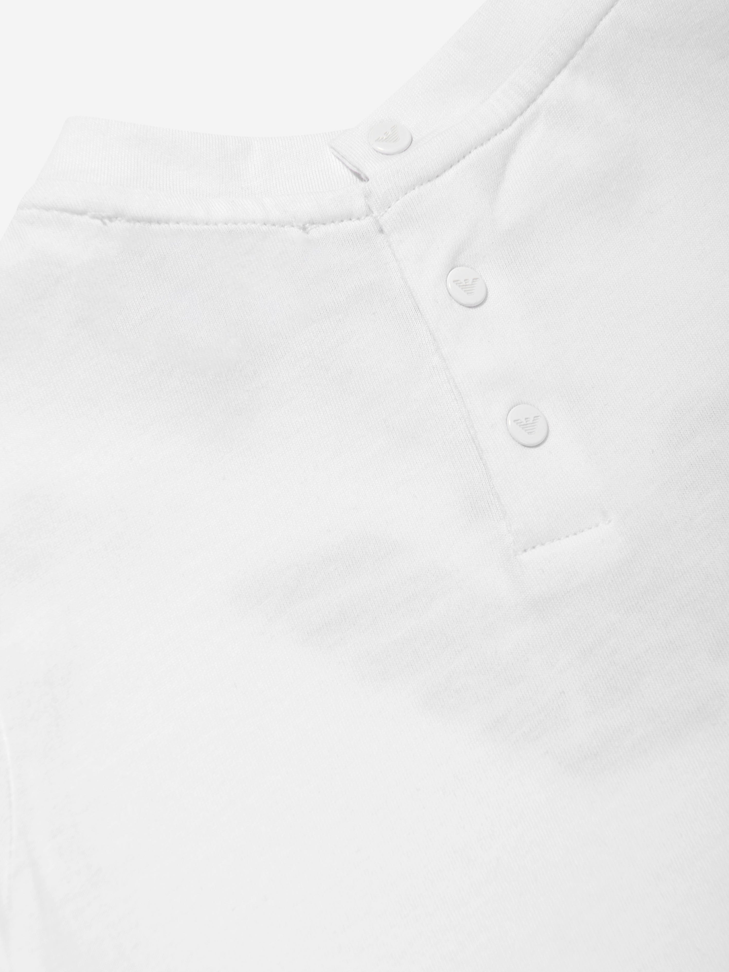 Emporio Armani Baby Boys Logo T-Shirt in White Sale Exclusive