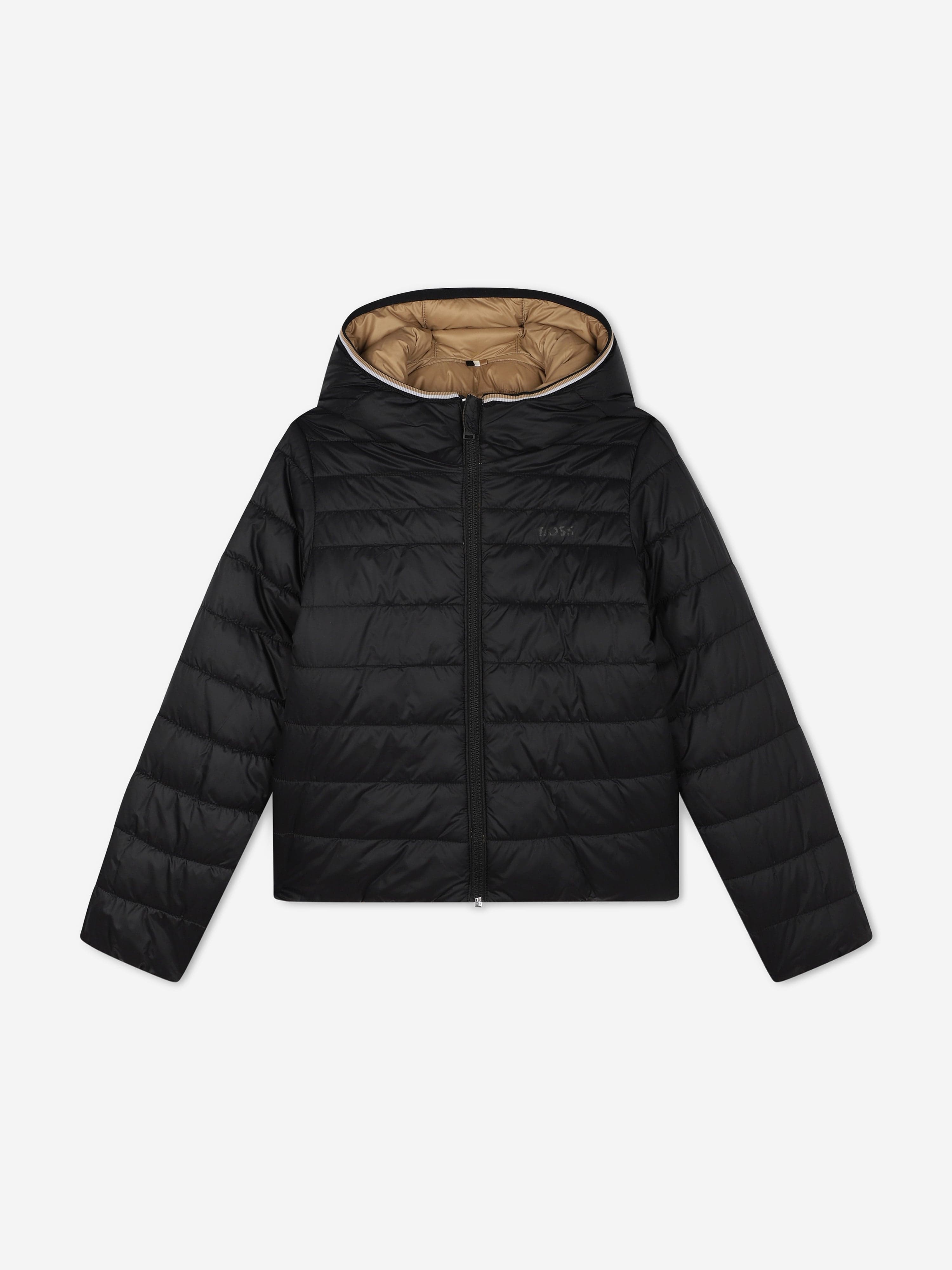 BOSS Boys Reversible Puffer Jacket in Brown Free Shipping Marketable
