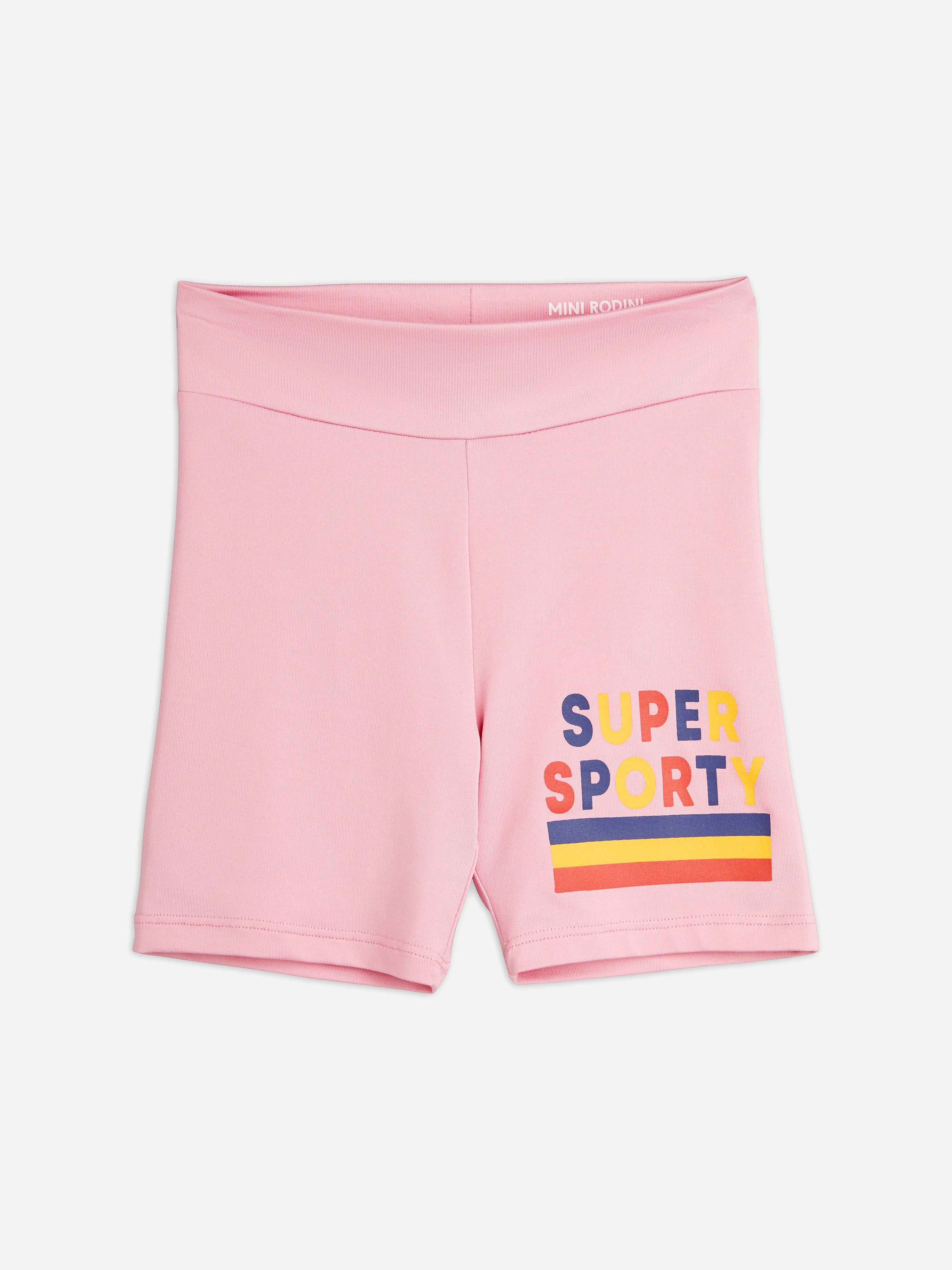 Mini Rodini Girls Super Sporty Bike Shorts in Pink Original Online