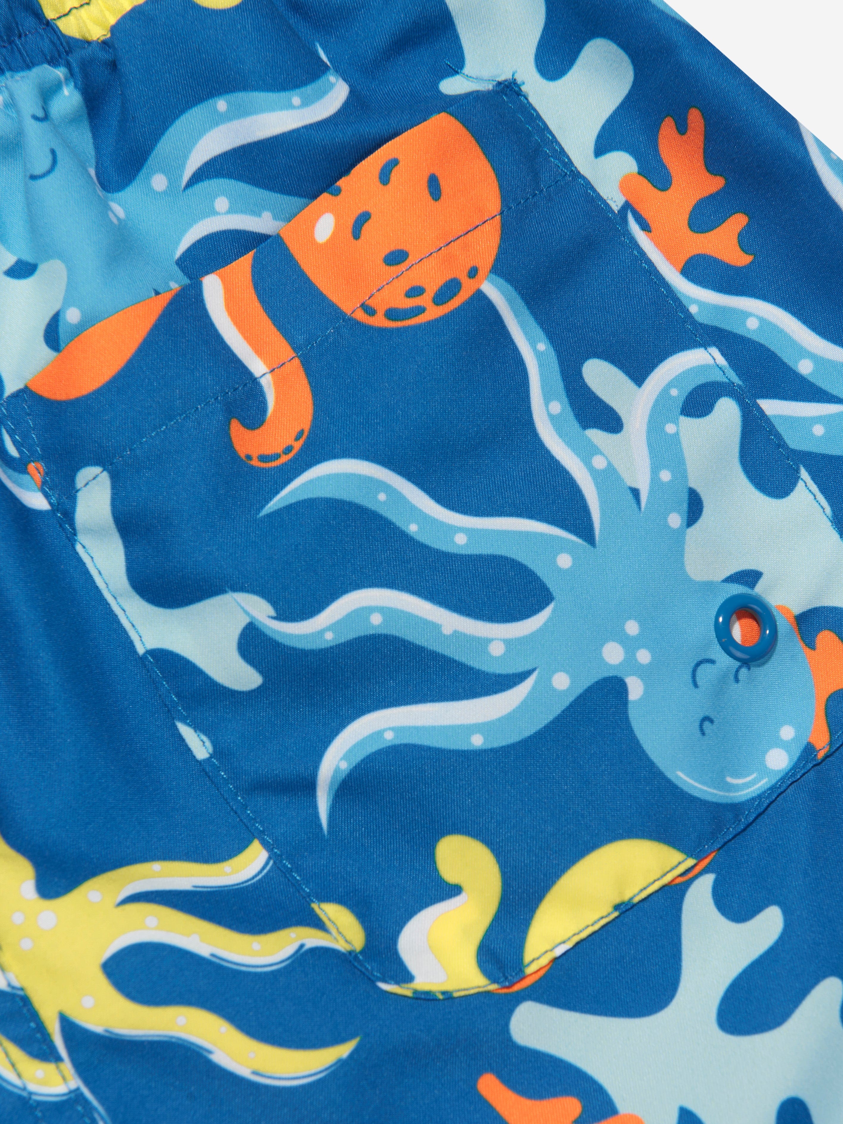 Soli Swim Boys Octopus Swim Shorts (UPF50+) in Blue Low Shipping Cheap Pice