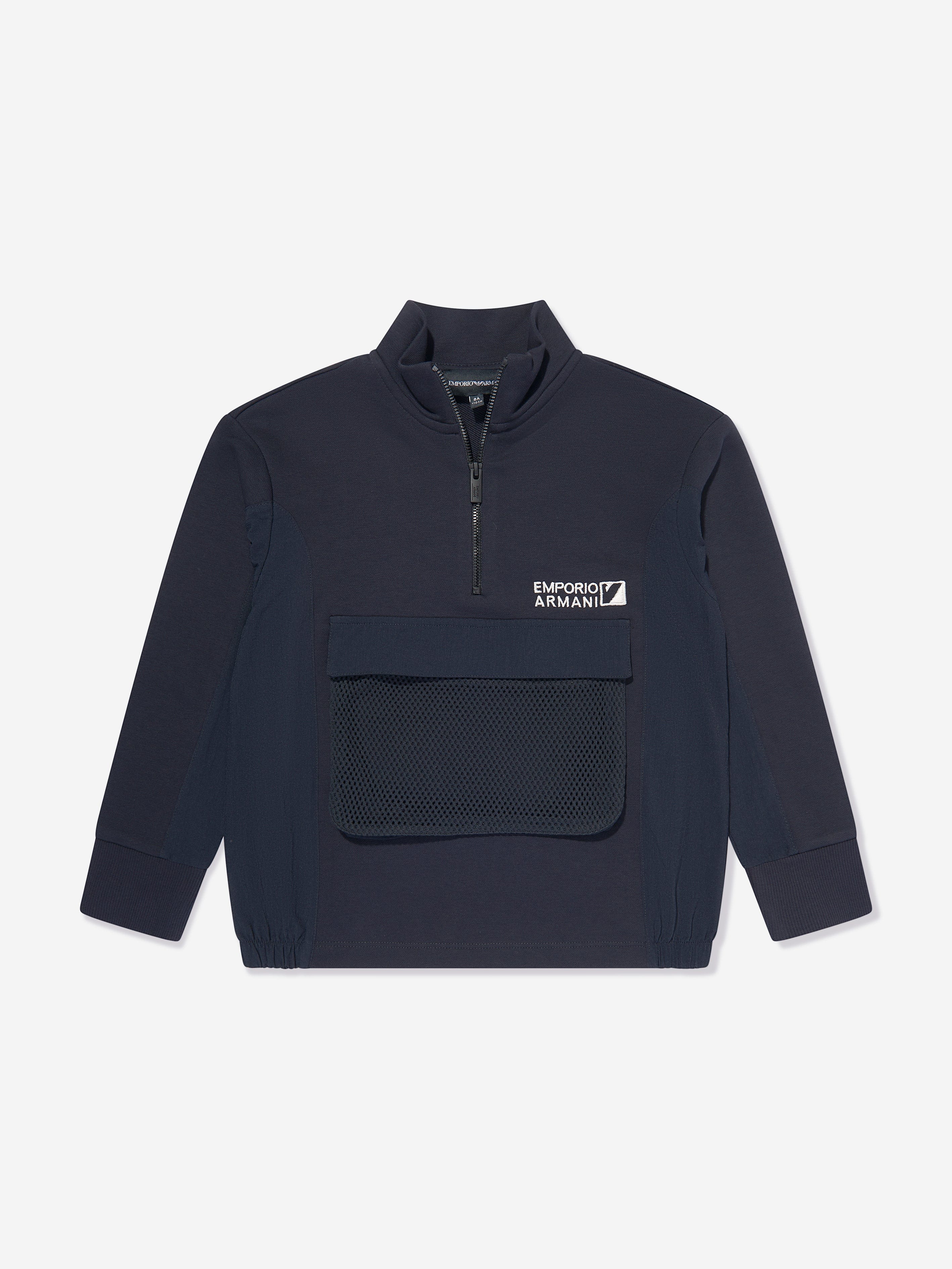 Emporio Armani Boys Half Zip Sweatshirt in Navy Discount Great Deals
