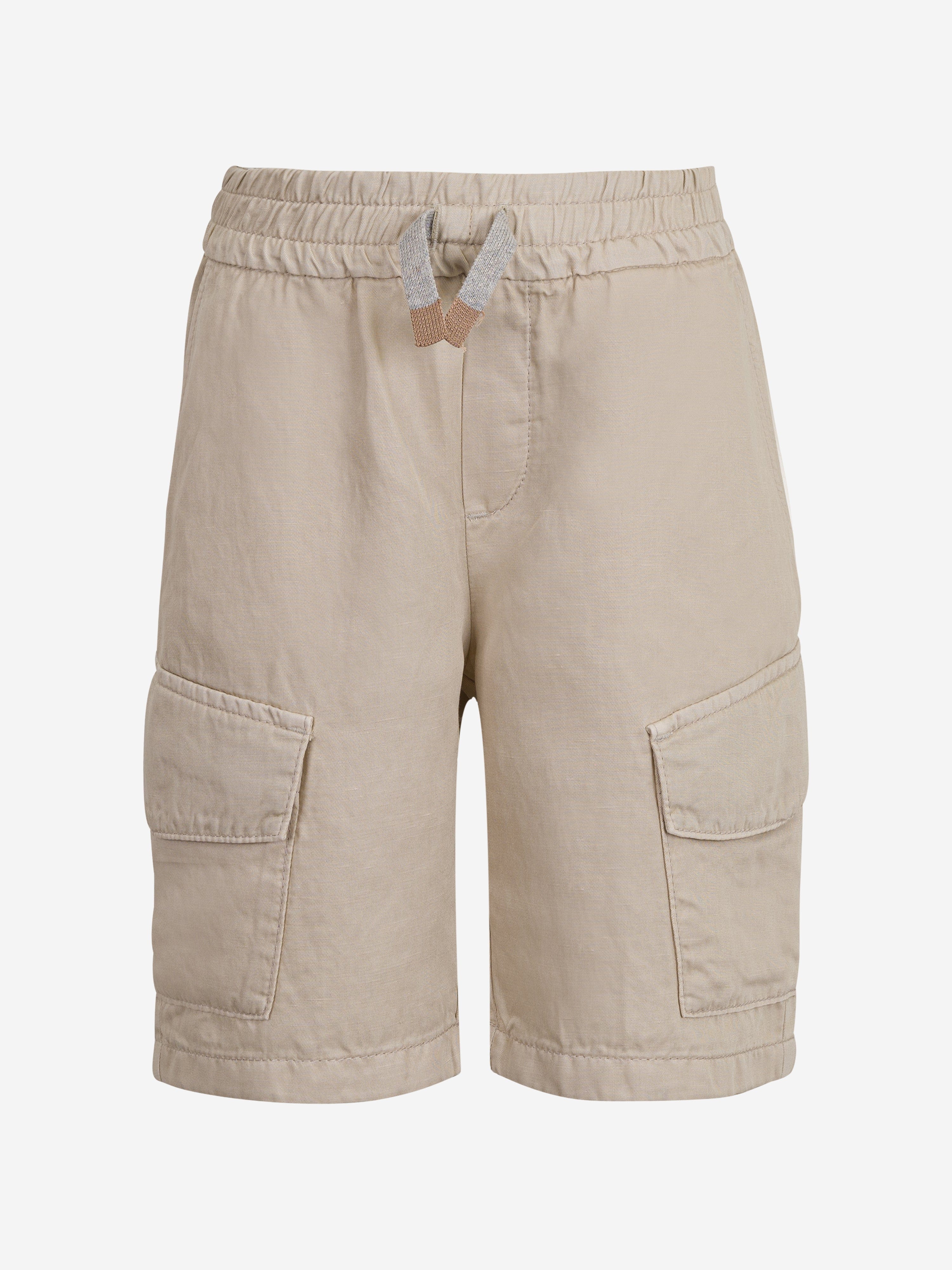 Boys Cargo Shorts in Beige With Paypal Low Pice