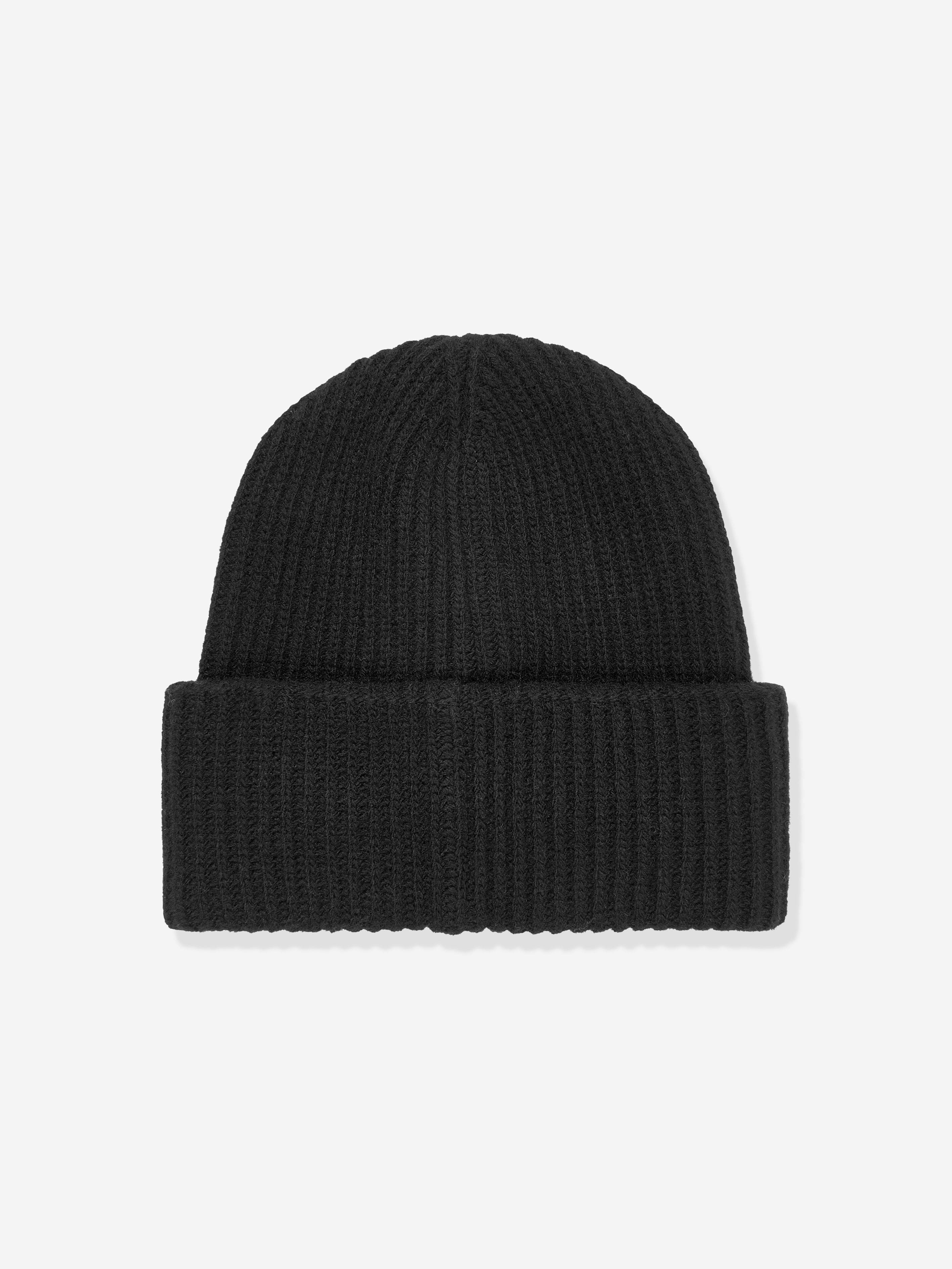 Moncler Enfant Boys Wool Logo Beanie Hat in Black Discount For Cheap