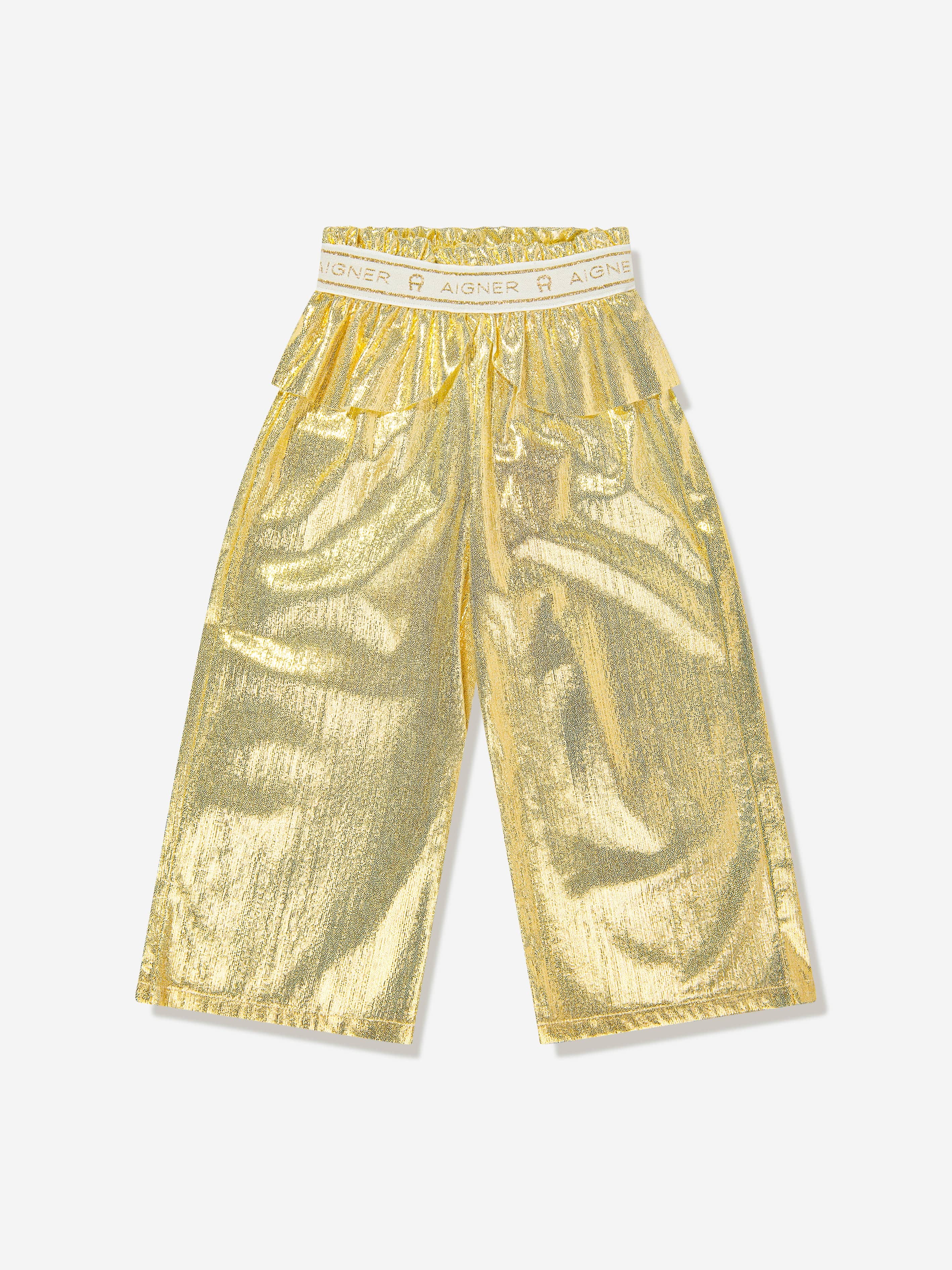 Aigner Girls Metallic Trousers in Gold Outlet Where Can You Find