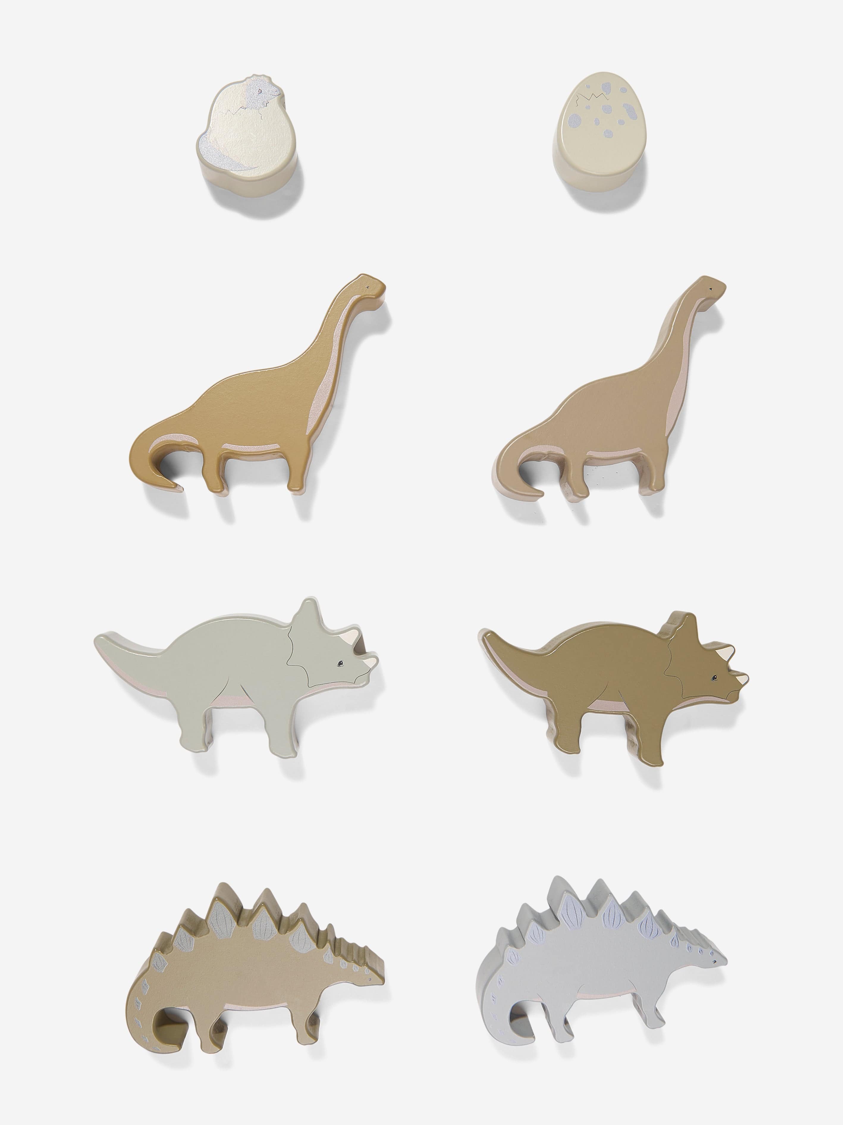 Konges Sljd Baby Boys Wooden Stackable Dino Blocks in Multicolour Clearance Order