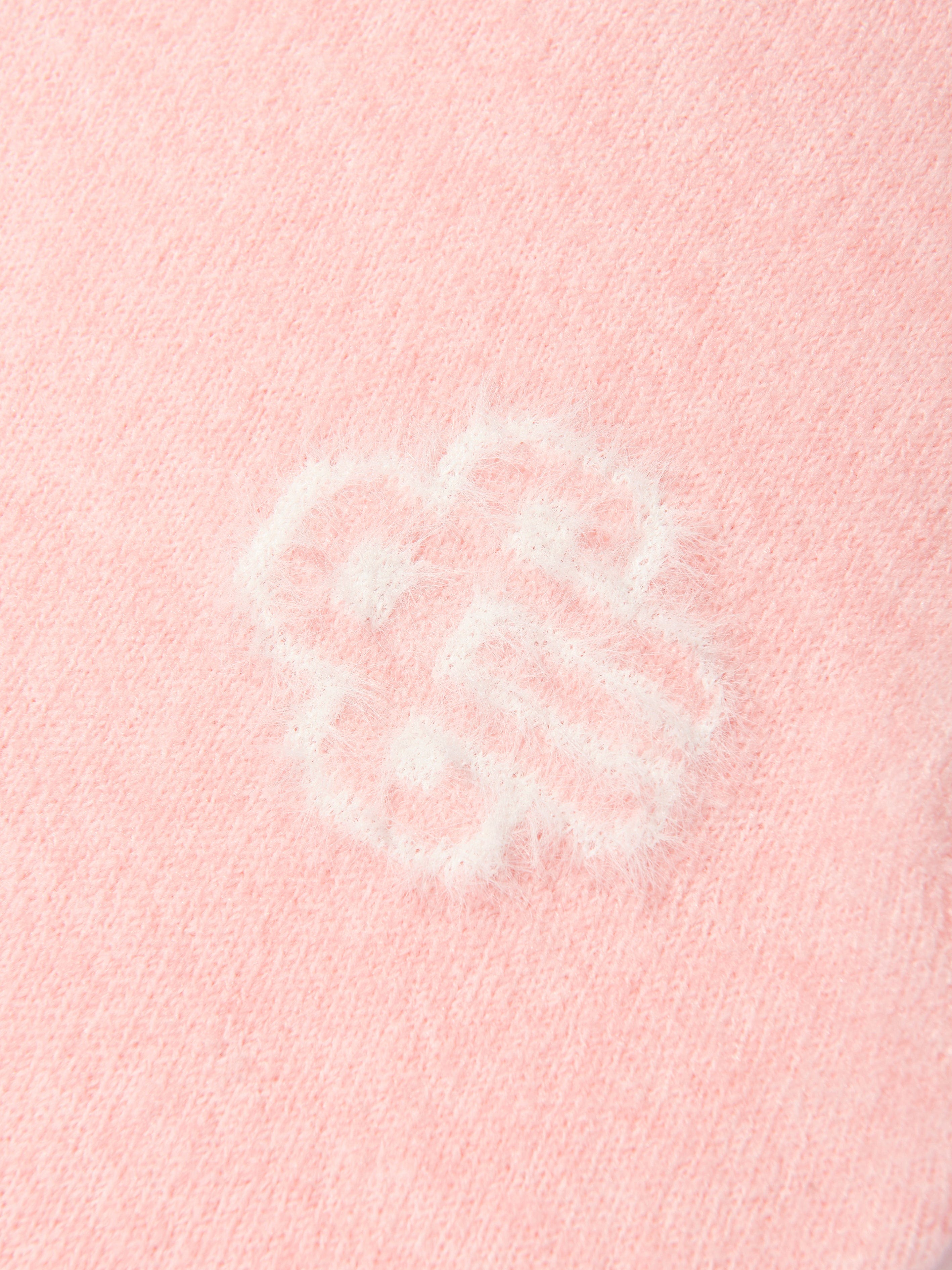 The Couture Club Kids Fluffy Knit Emblem Jumper in Pink Cheap Sale Many Kinds Of