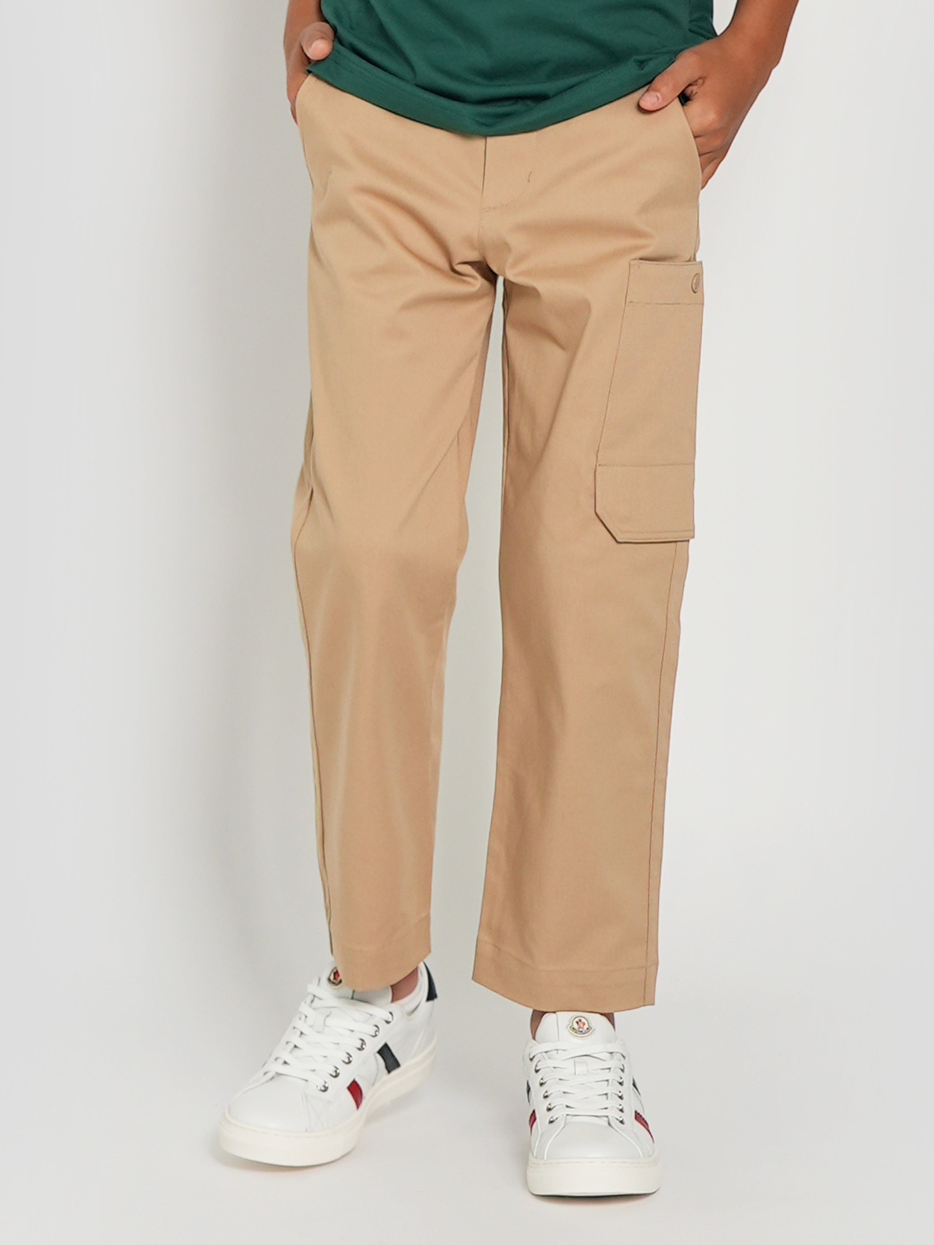 Moncler Enfant Boys Cargo Trousers in Beige 2025 Online