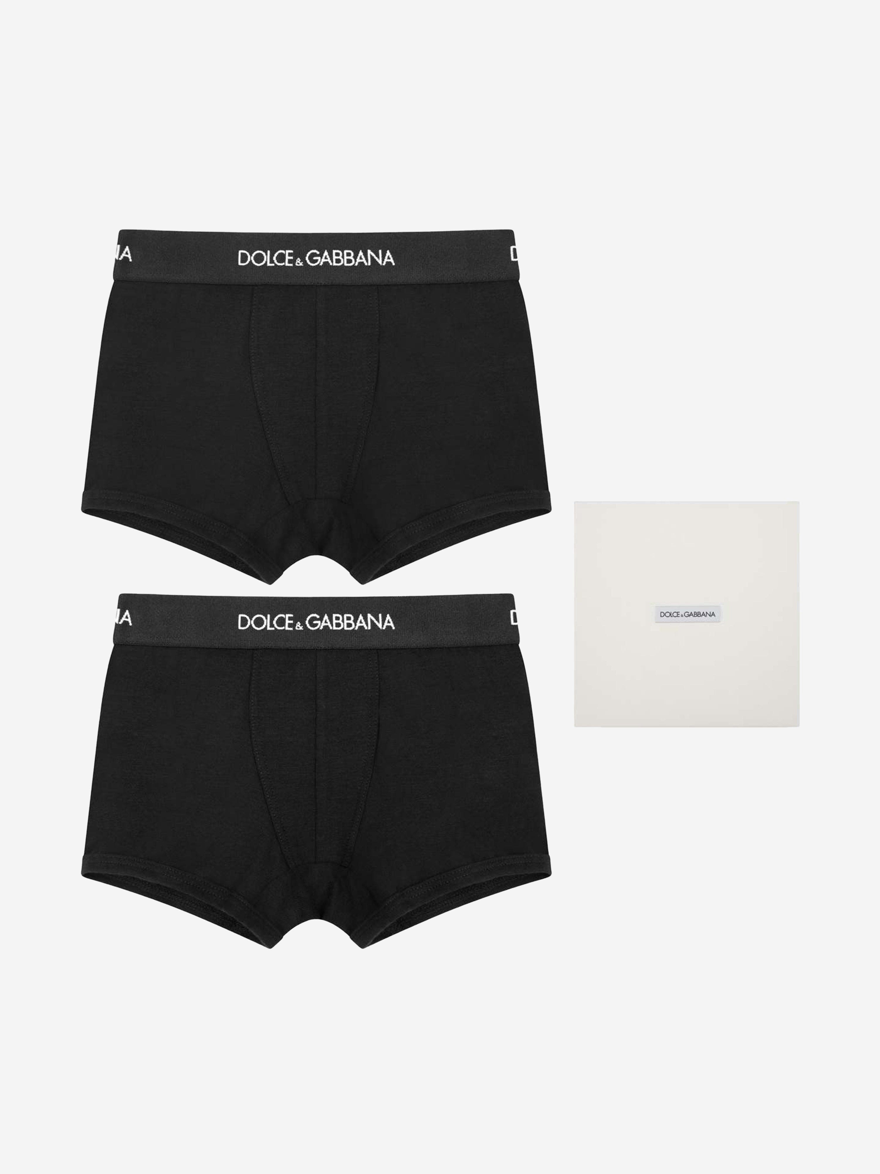 Dolce & Gabbana Boys Boxer Shorts Set (2 Pack) in Black Cheap Sale From China