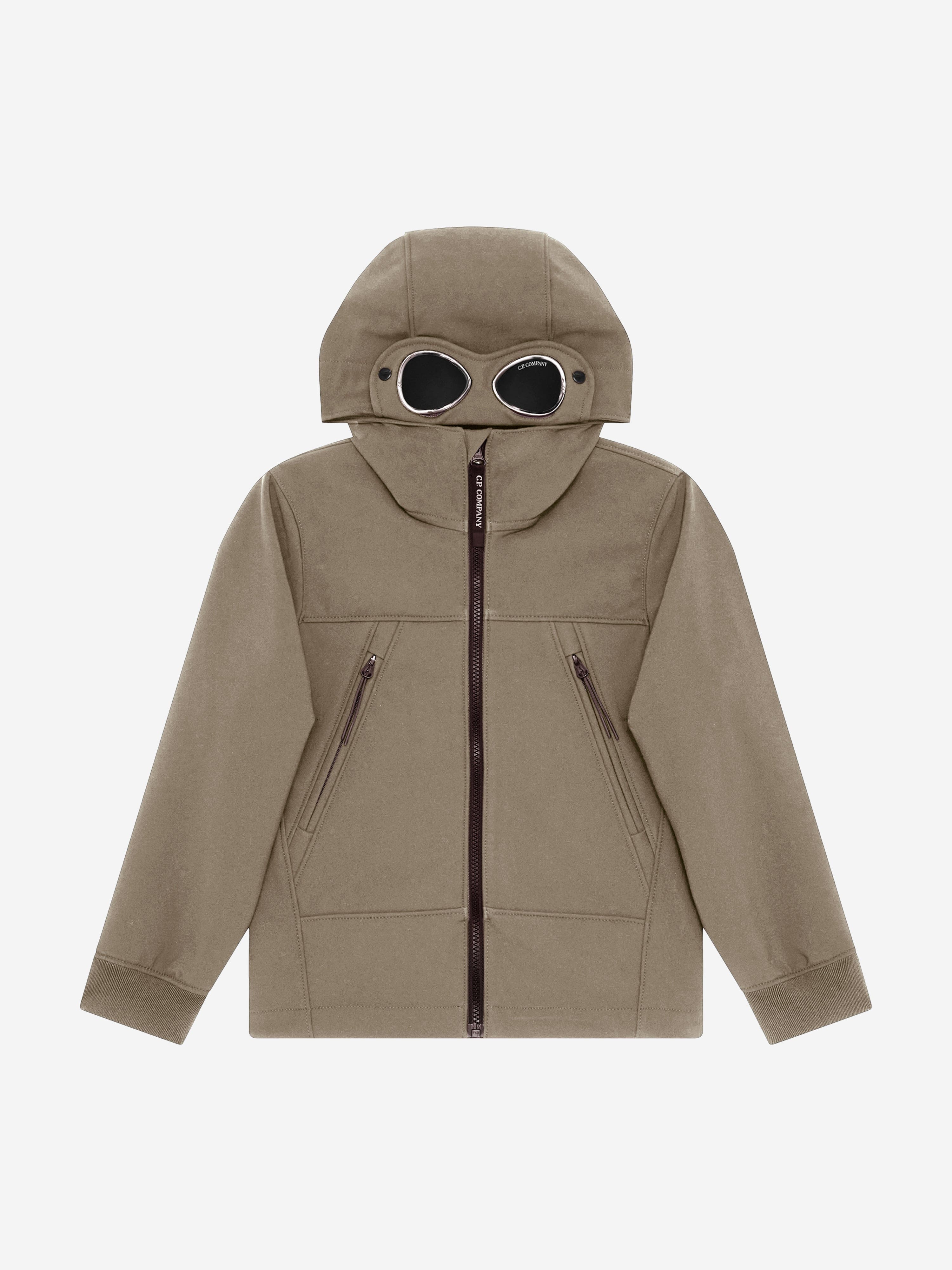 C.P. Company Boys Hooded Goggle Jacket in Brown Outlet Cheap Pice