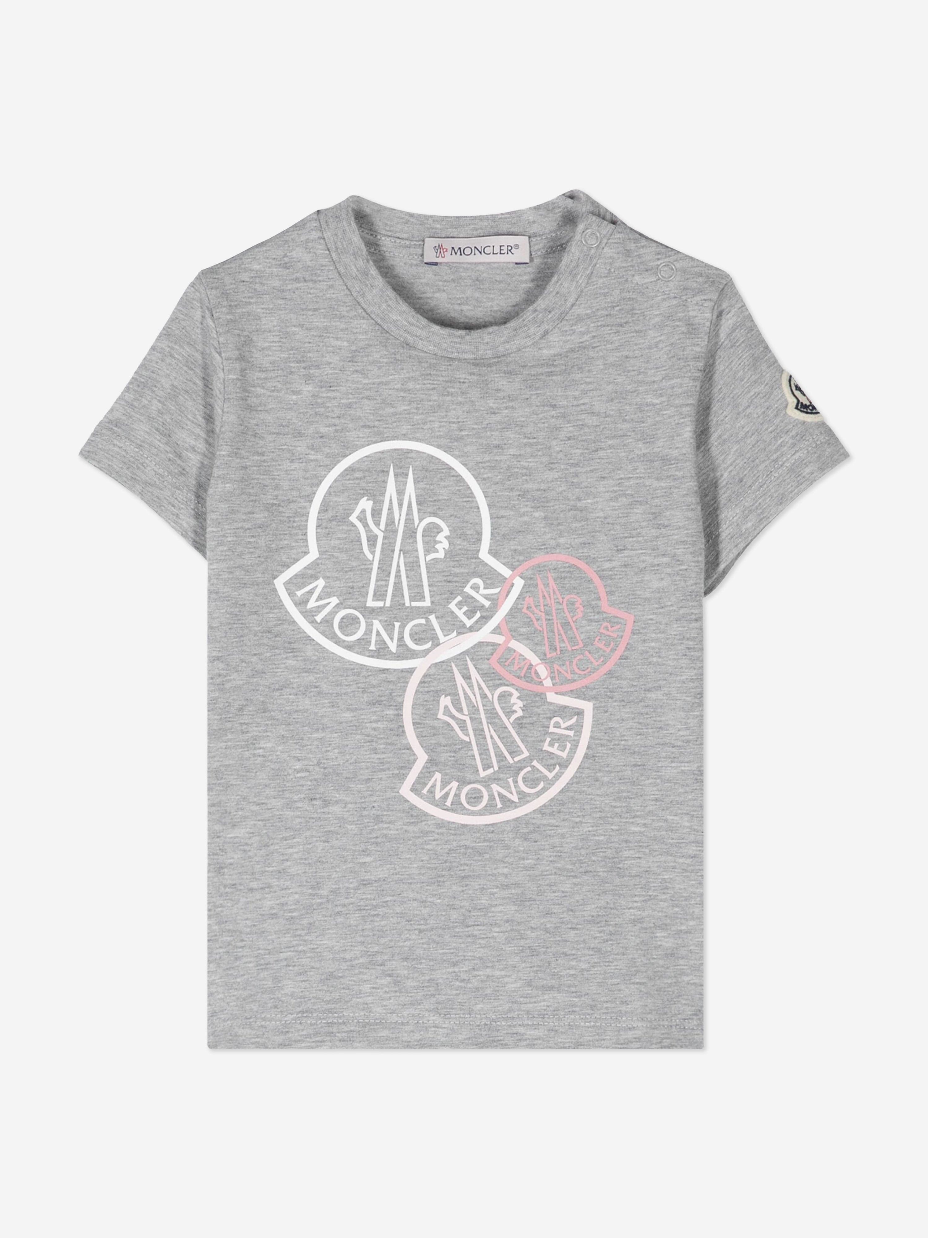 Moncler Enfant Baby Girls LogoT-Shirt in Grey Pices Cheap Pice