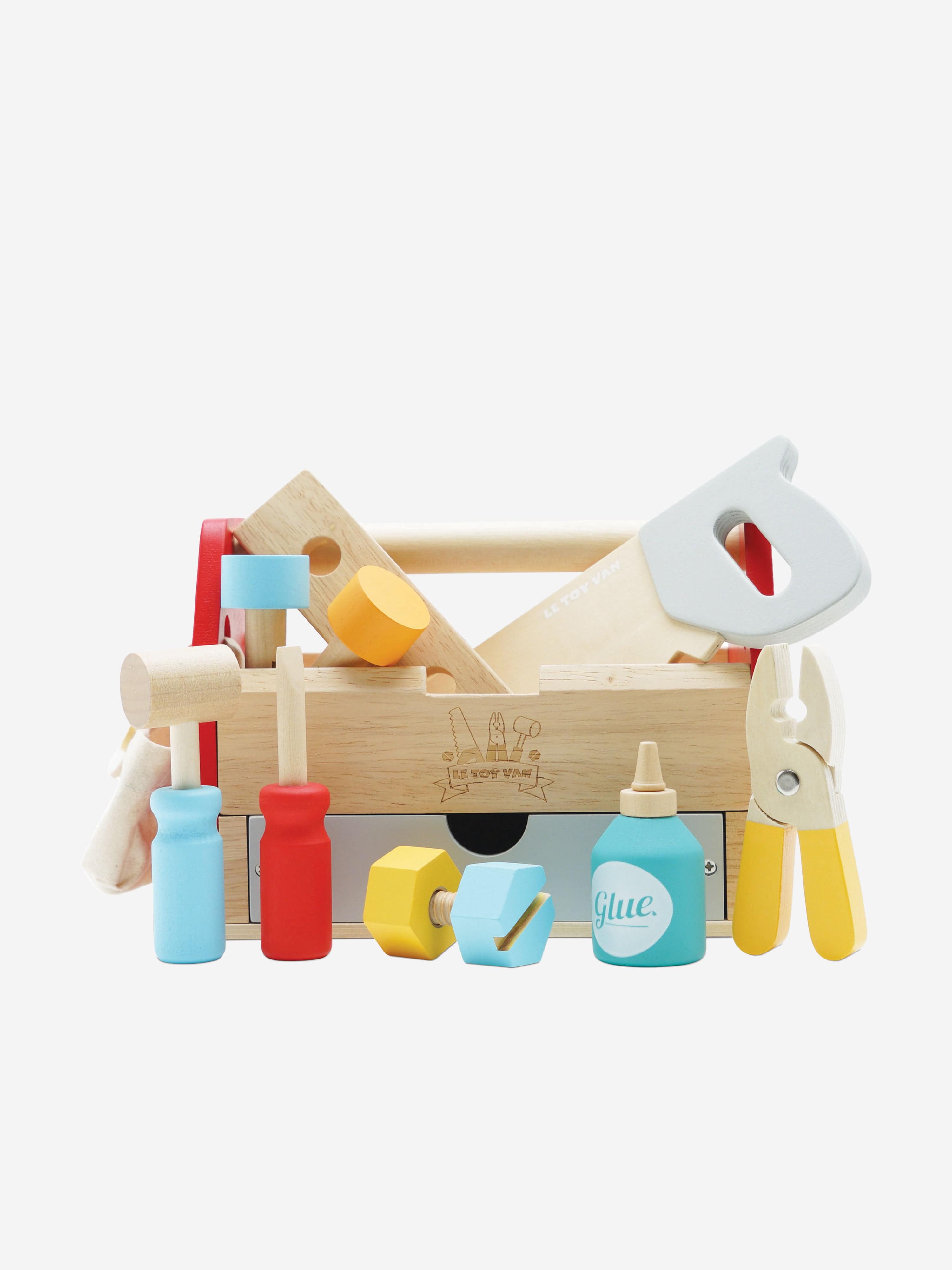 Le Toy Van Tool Box & Wooden Tools-11 Accessories (W:216 D:135 H:155mm) Pick A Best For Sale