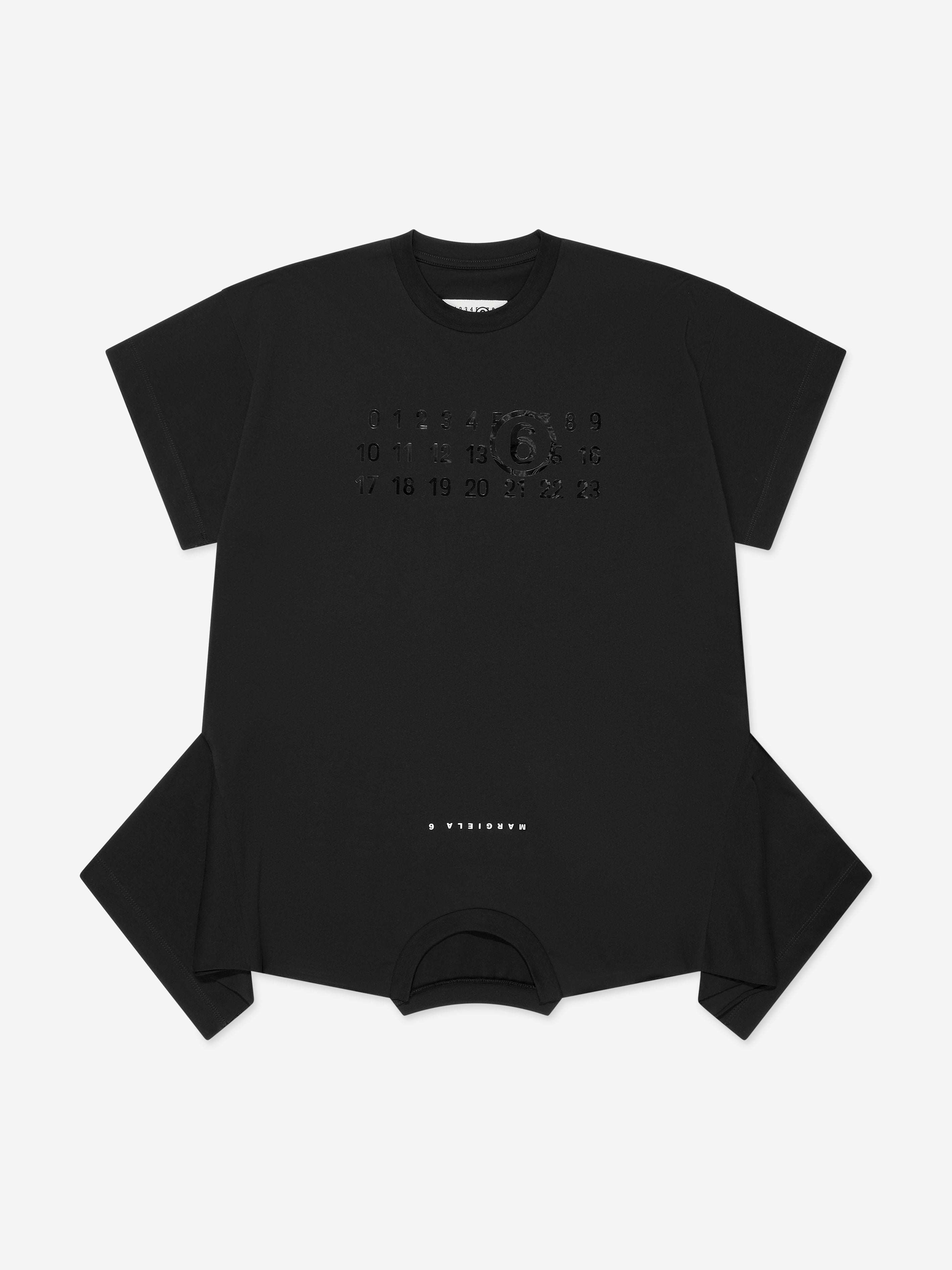 MM6 Maison Margiela Girls Asymmetric T-Shirt Dress in Black Cheap Sale Really