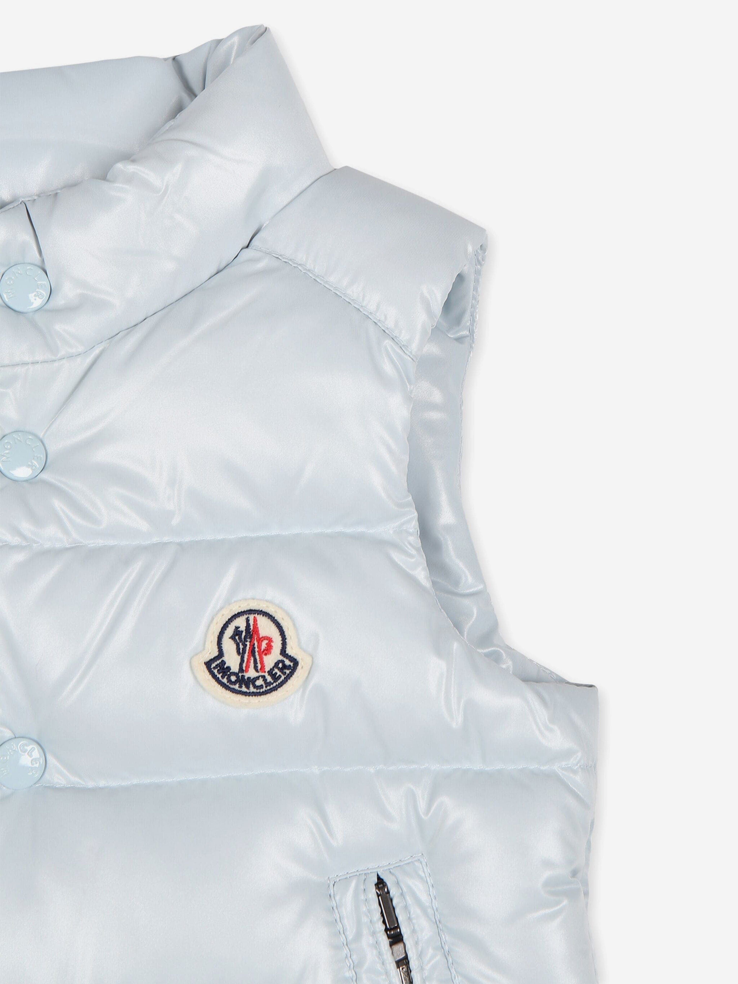 Moncler Enfant Baby Down Padded Bernard Gilet in Blue Cheap Sale Online