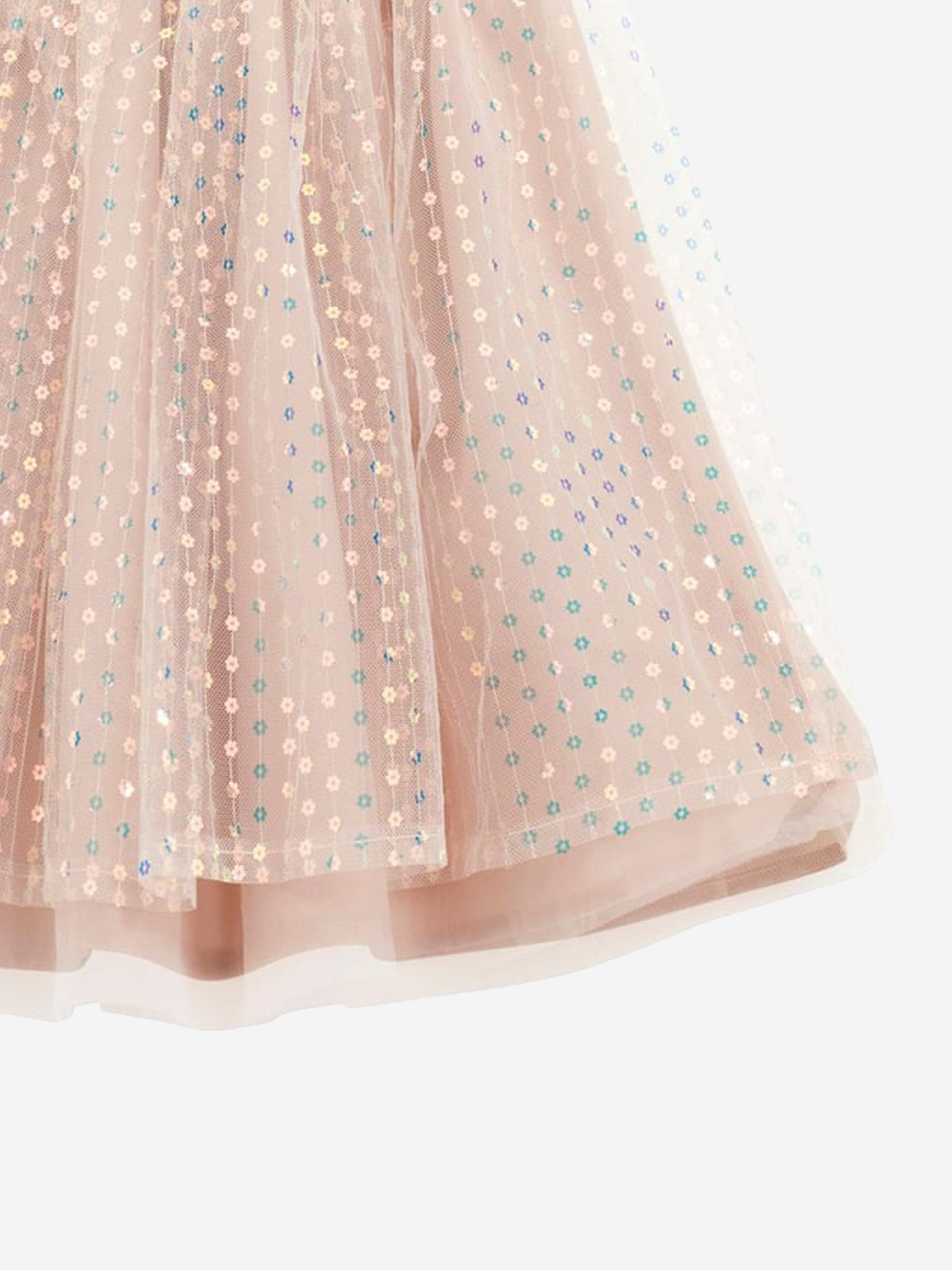 Girls Sequins Midi Skirt in Pink Clearance Shop