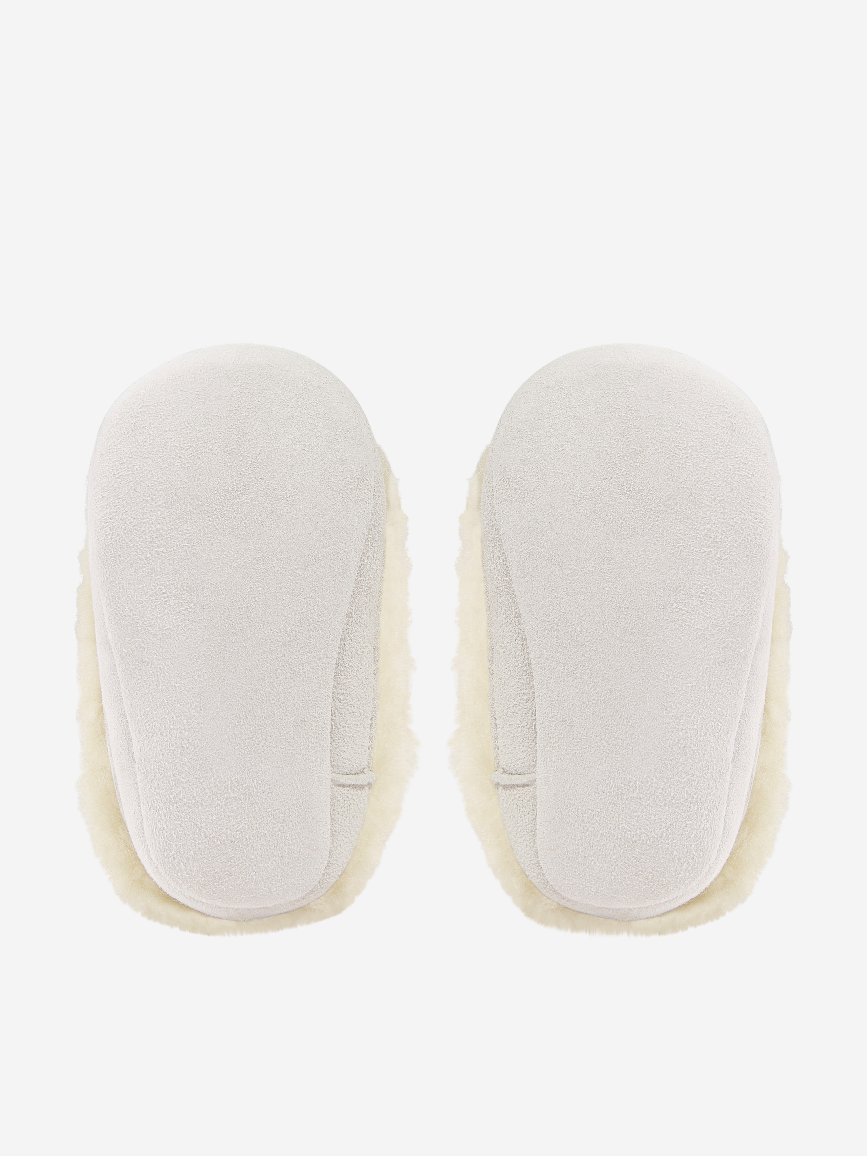 Versace Baby Sherling And Suede Boots in Ivory Clearance Low Shipping