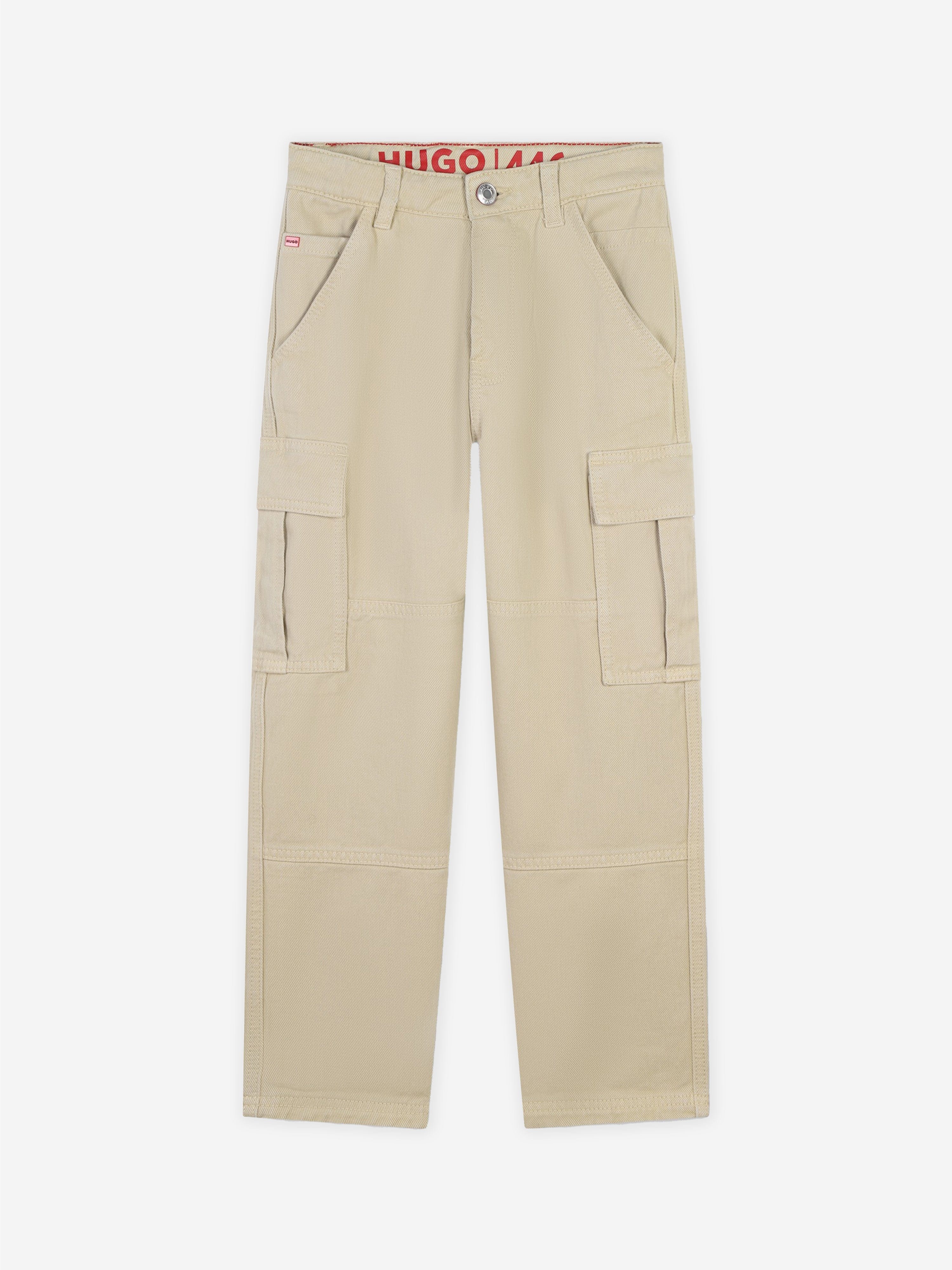 Hugo Boys Loose Pants in Beige Cheap Sale Low Cost