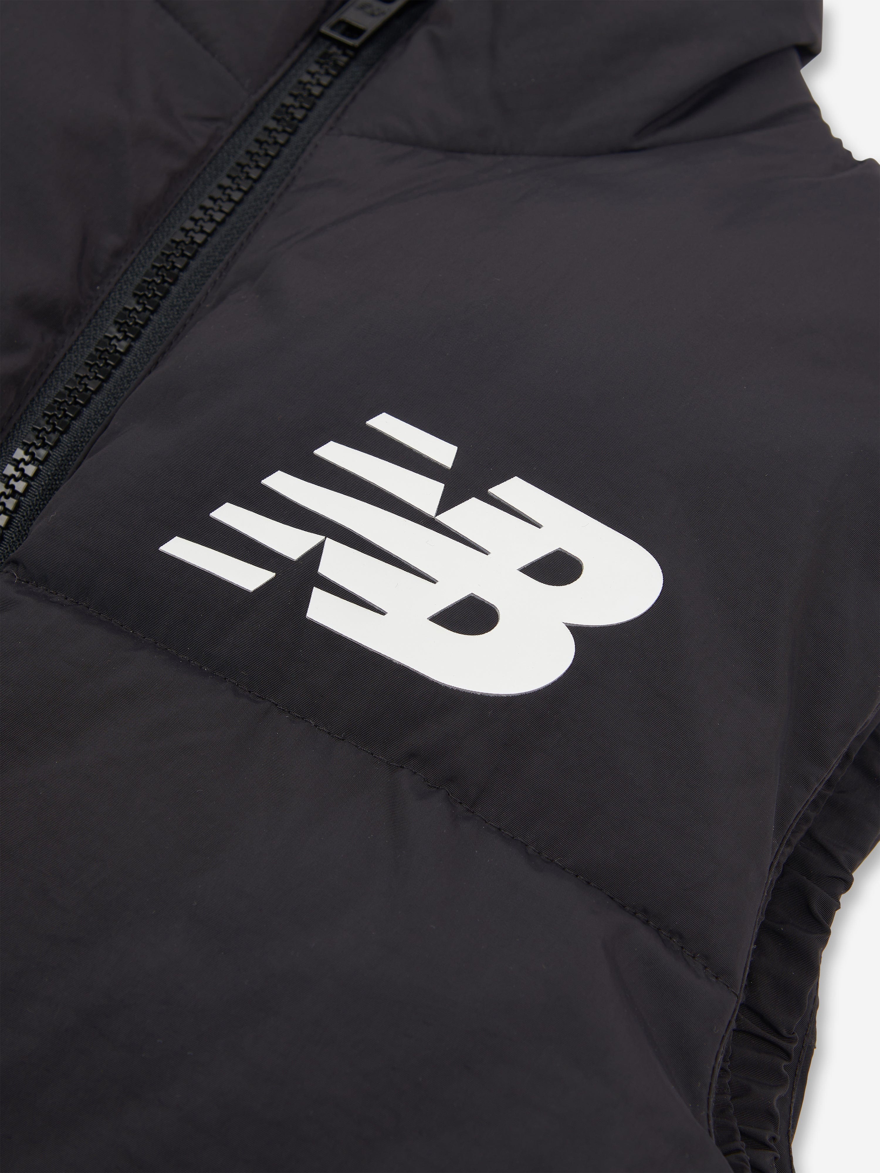 New Balance Boys Logo Quilted Gilet in Black Free Shipping Best Pices