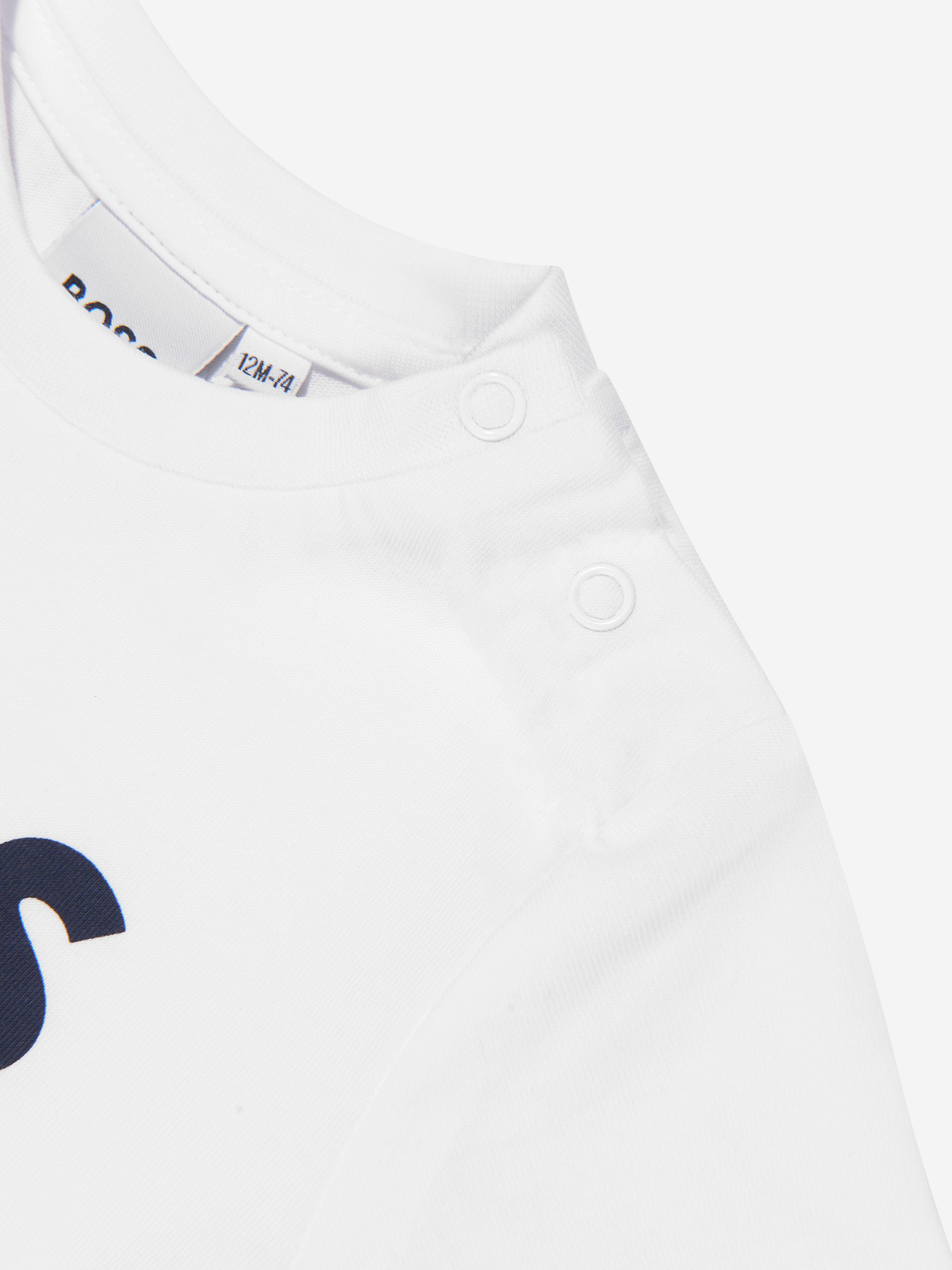 BOSS Baby Boys Logo T-Shirt in White Popular Online