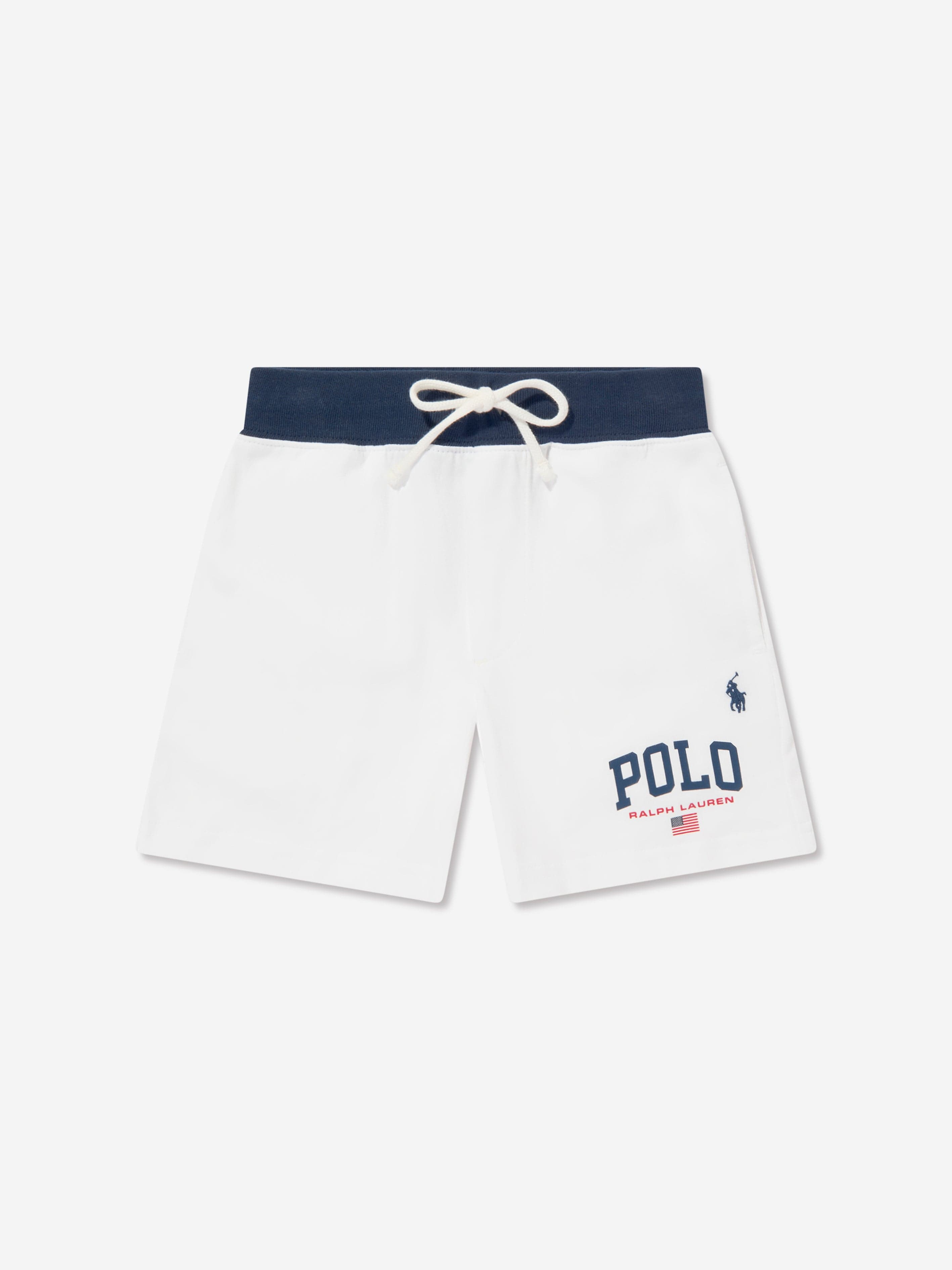Ralph Lauren Boys Polo Shorts in White For Cheap