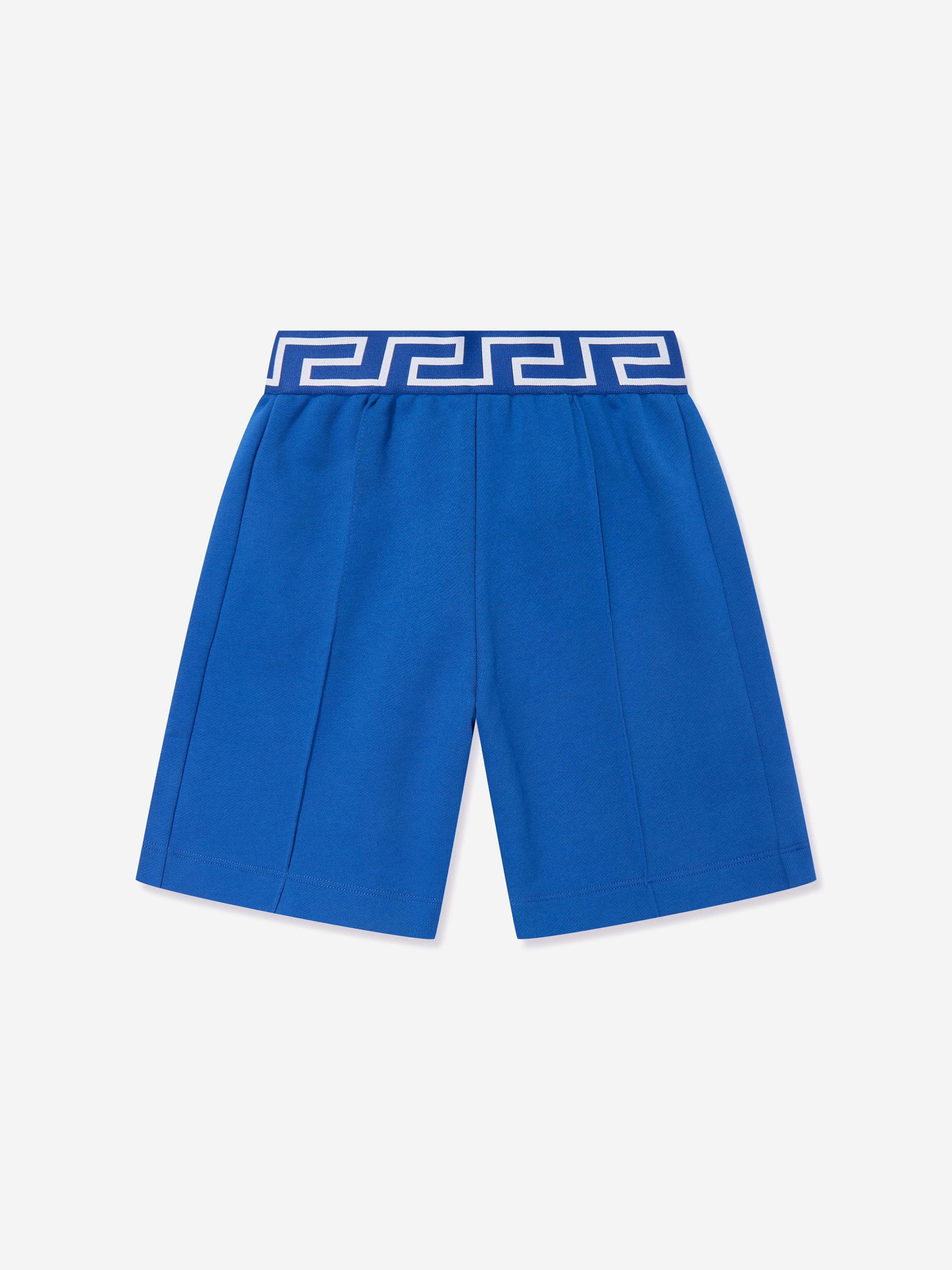 Versace Boys Embroidered Logo Shorts in Blue Buy Cheap Brand New Unisex