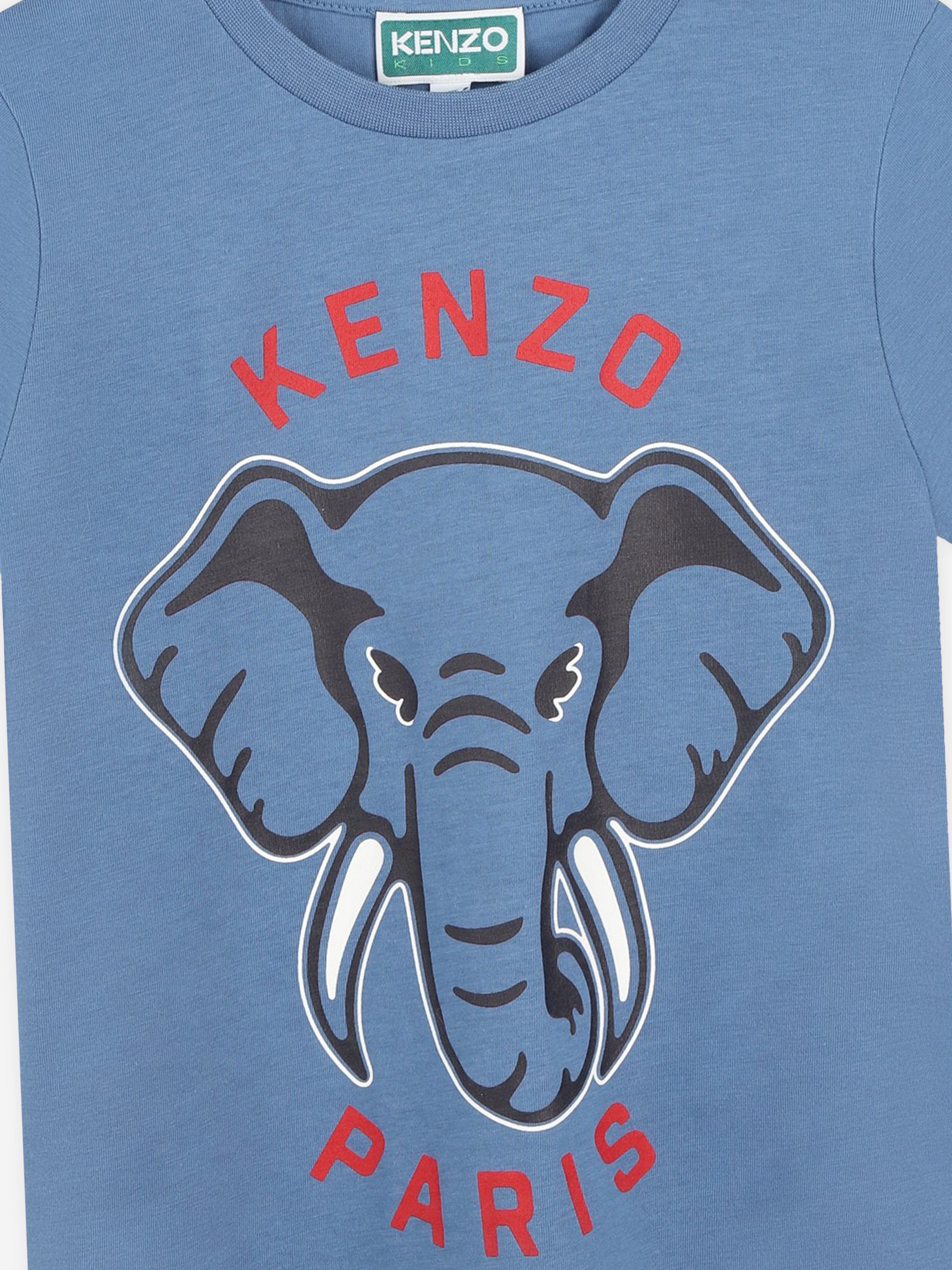 KENZO Boys Elephant Logo T-Shirt in Blue Free Shipping Eastbay