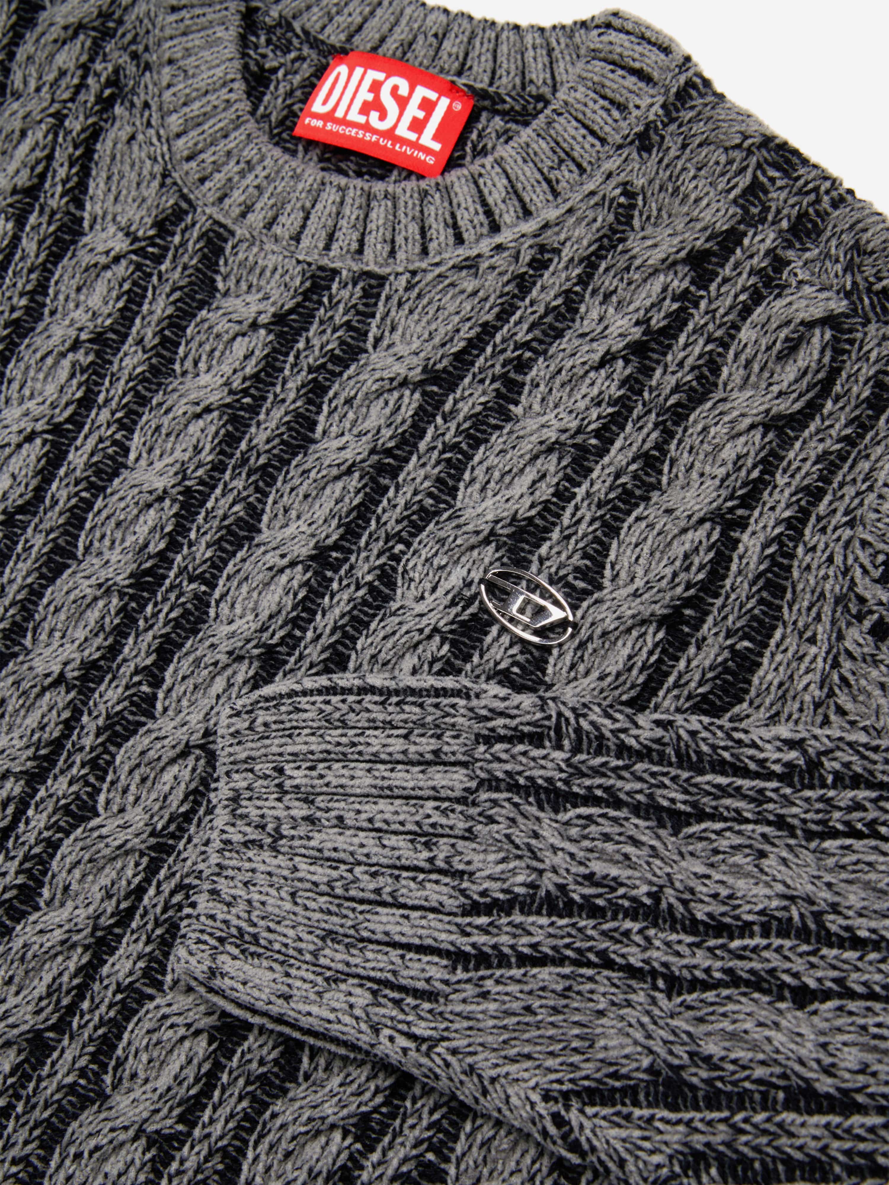Diesel Kids Knitted Jumper in Grey Factory Outlet For Sale